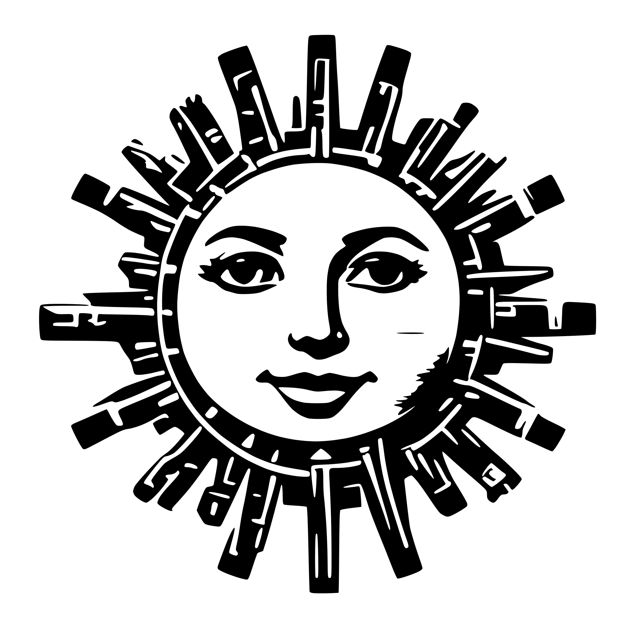 AI-generated SVG of 'sun made from circuit board'