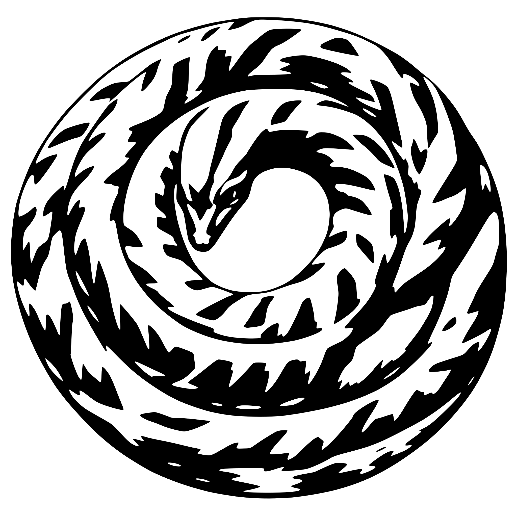 AI-generated SVG of a ouroboros with top view