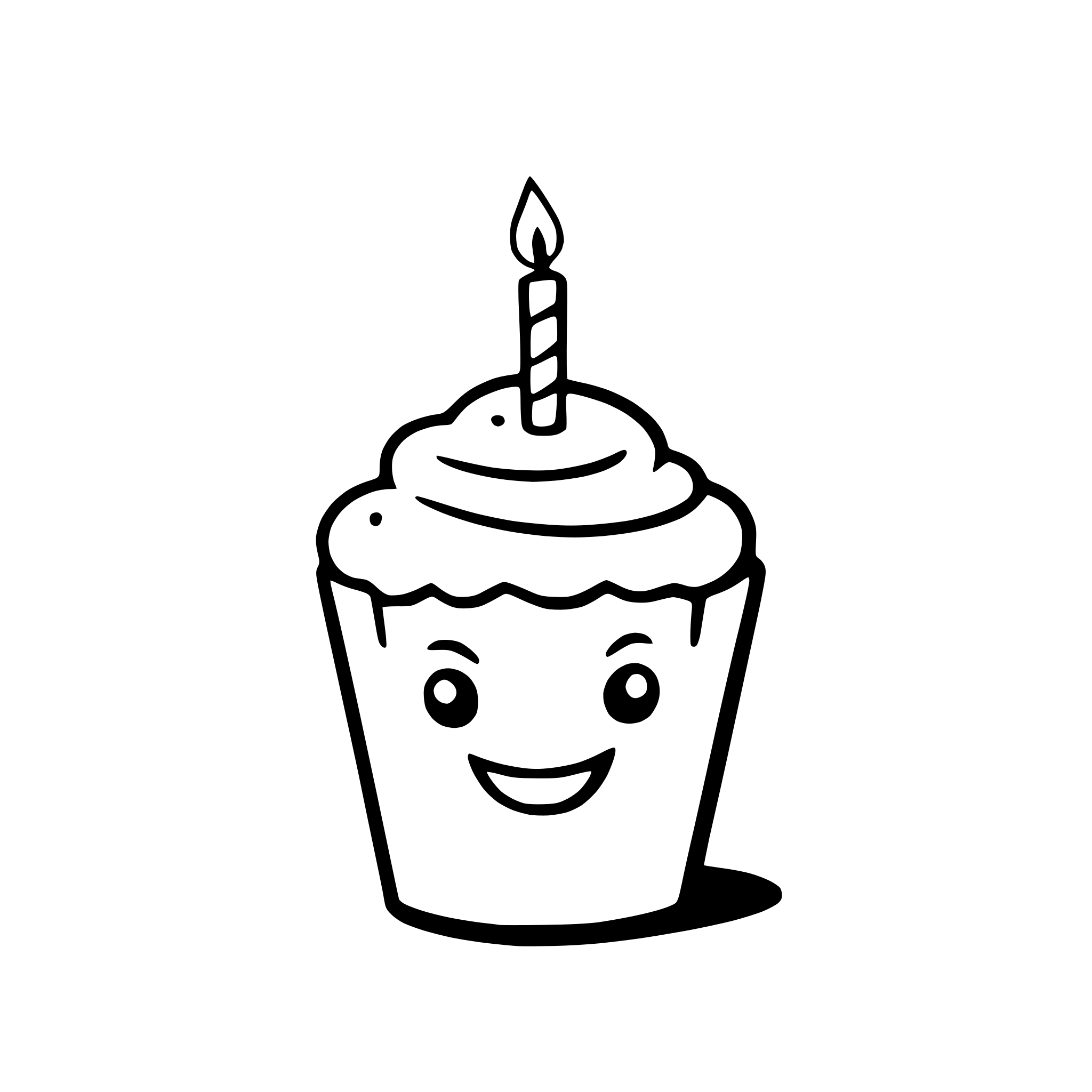 AI-generated SVG of a a cupcake holding a birthday candle