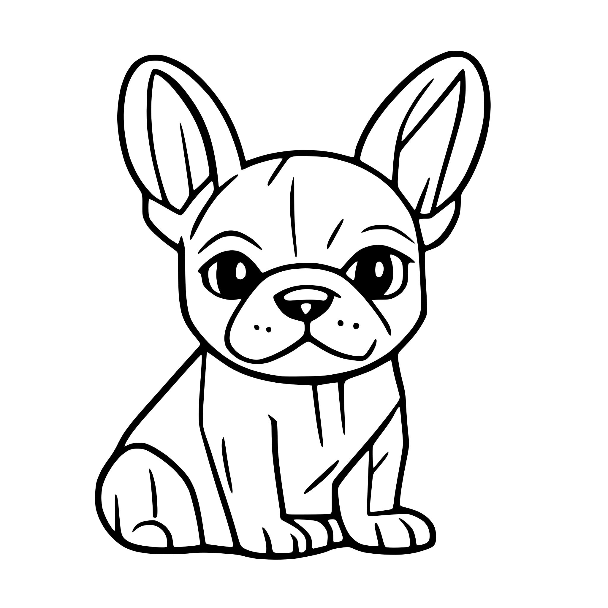 AI-generated SVG of a french bulldog, puppy