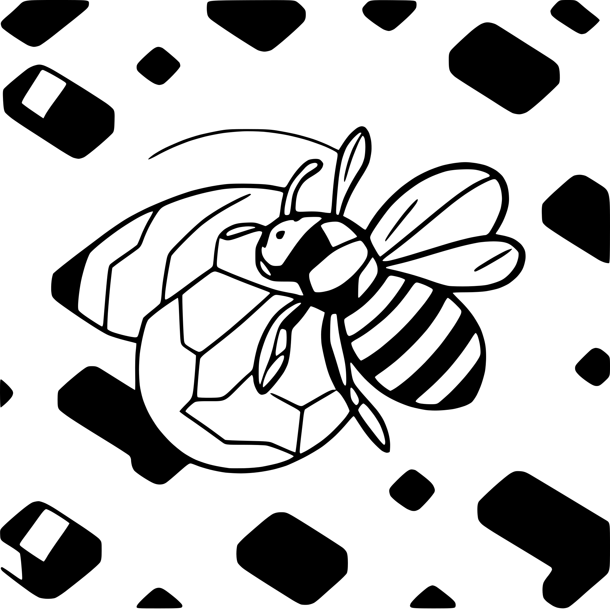 AI-generated SVG of 'detailed bee with honeycomb'