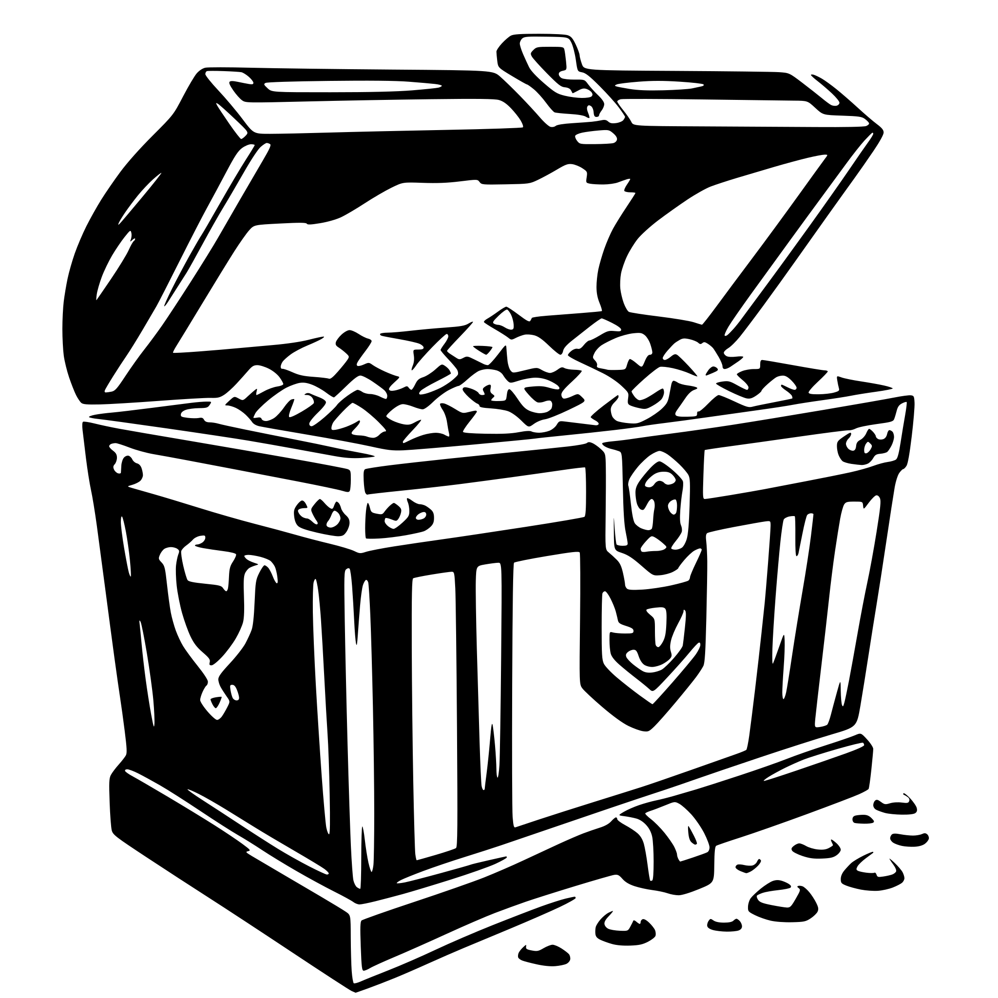 AI-generated SVG of 'open treasure chest with glowing'