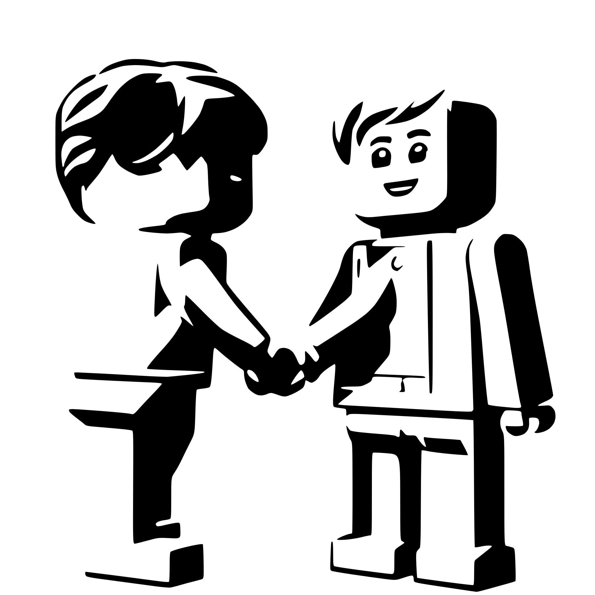 AI-generated SVG of 'Two Lego figures hand in hand back facing'