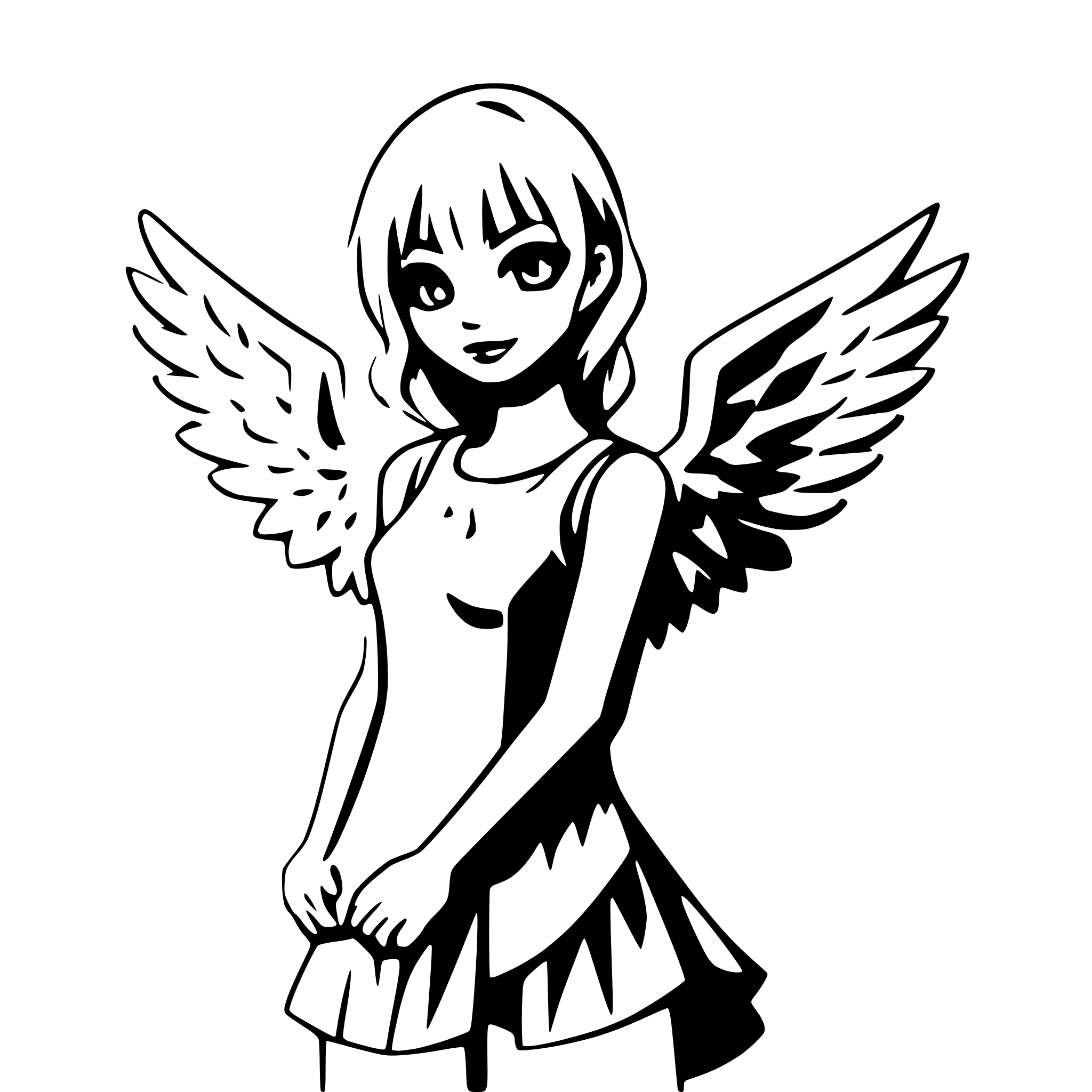 AI-generated SVG of a angel with broken wings