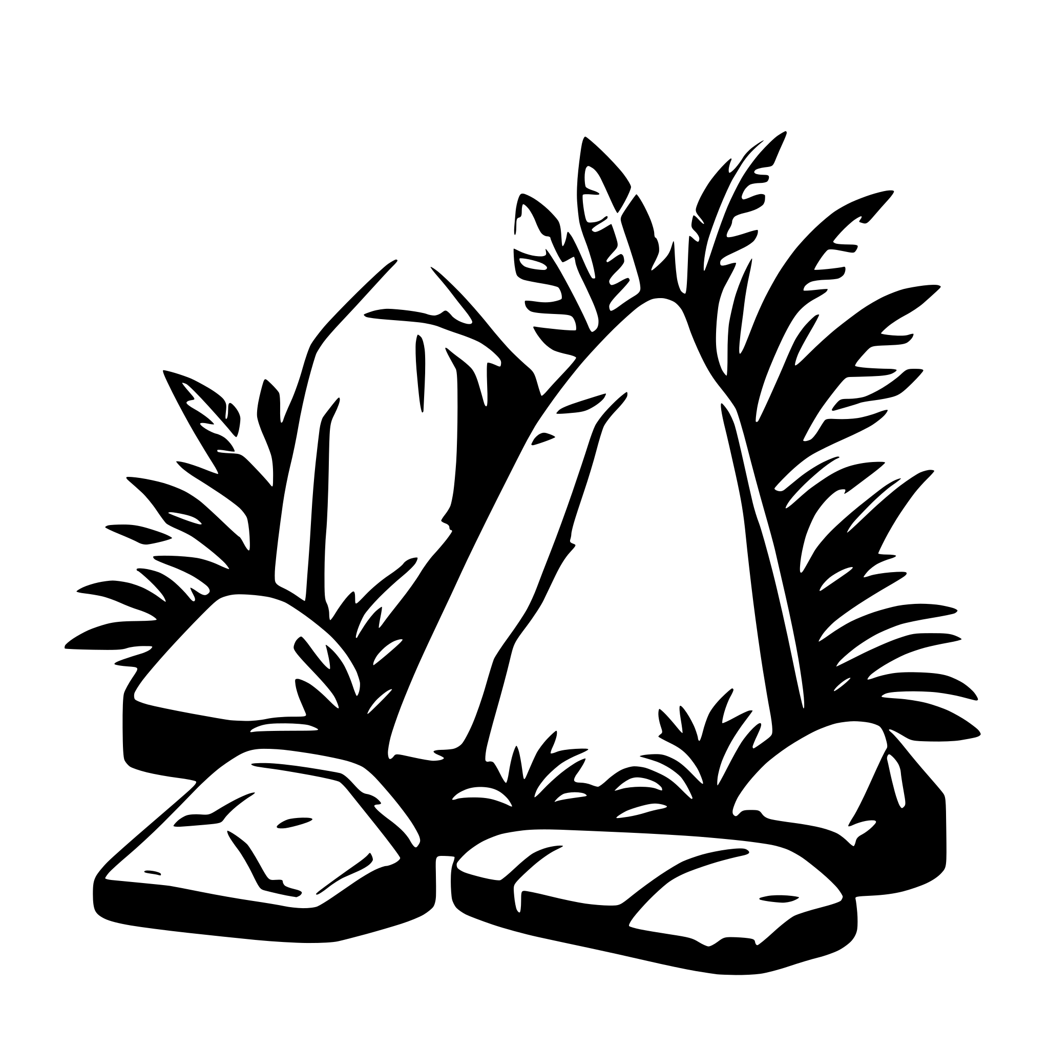 AI-generated SVG of a jungle stones