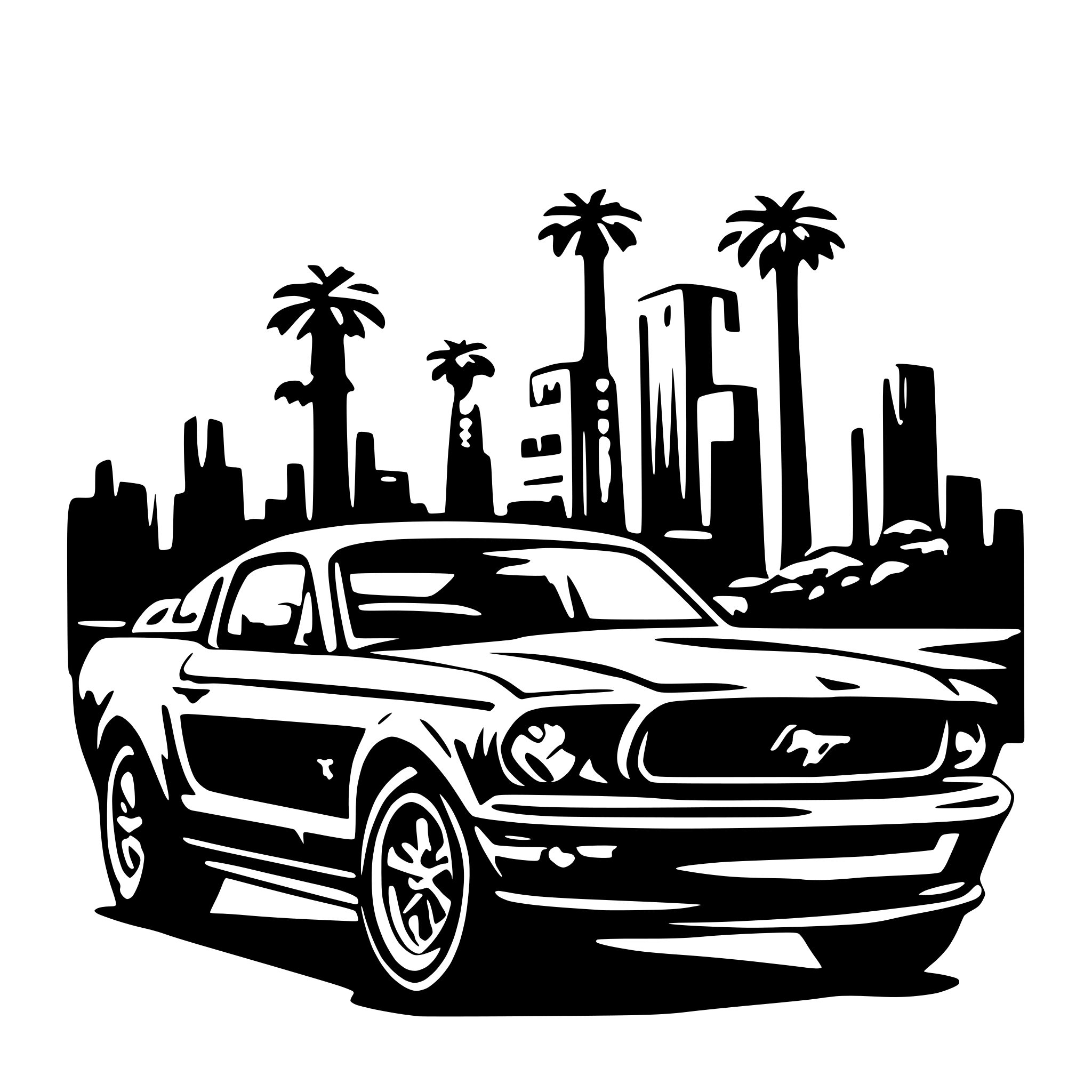 AI-generated SVG of a Ford mustang