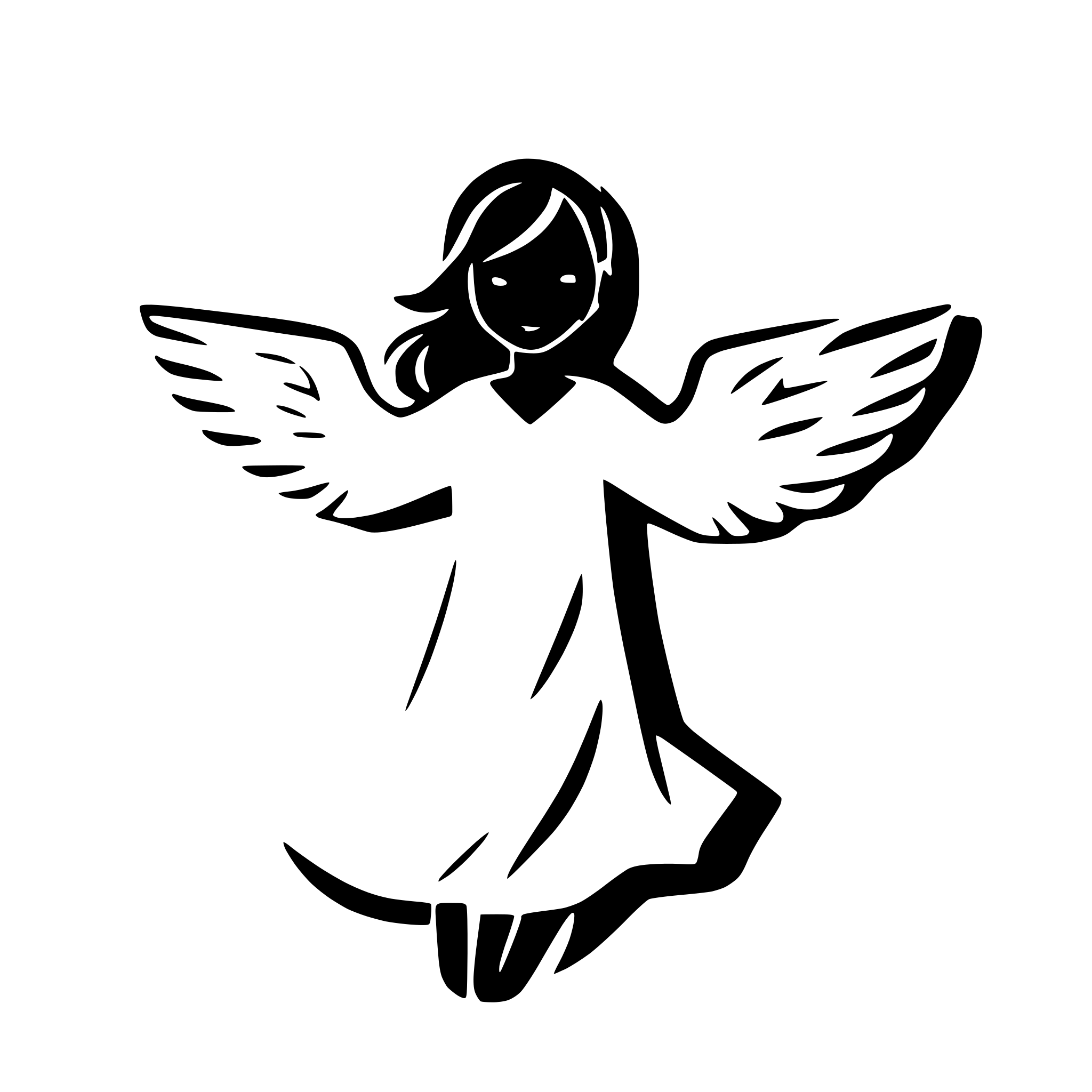 AI-generated SVG of 'angel with wings spread wide'
