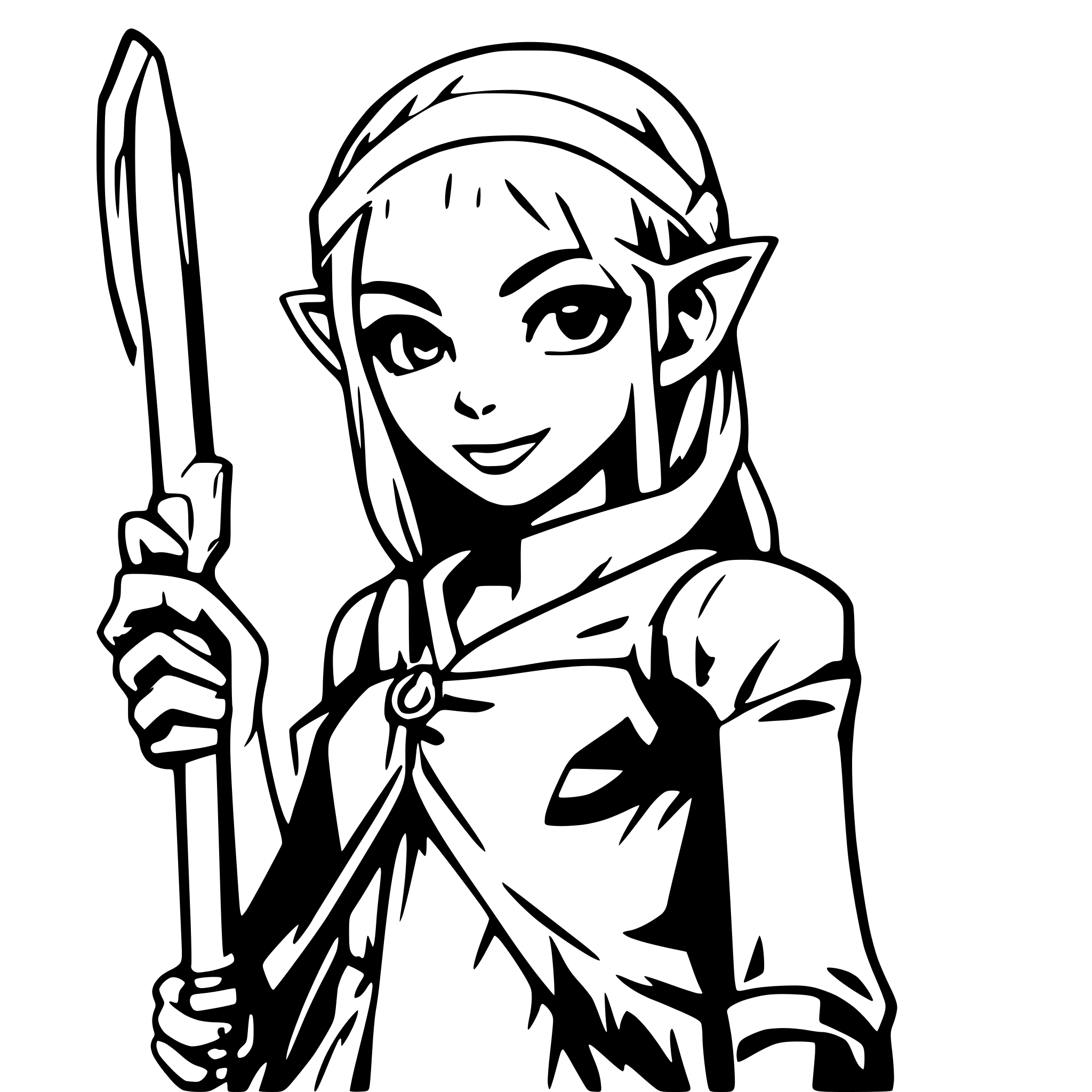 AI-generated SVG of a elf archer