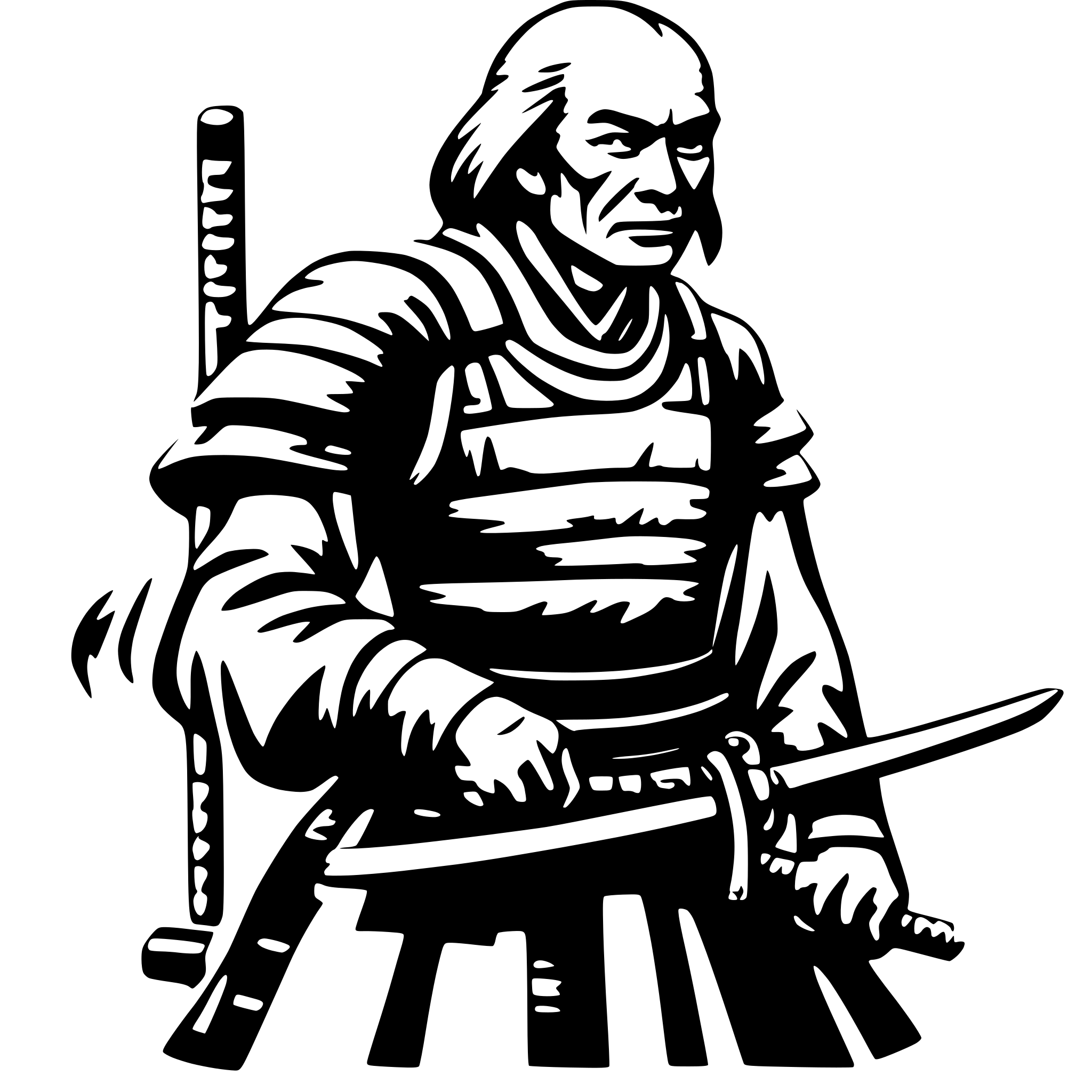 AI-generated SVG of a old samurai