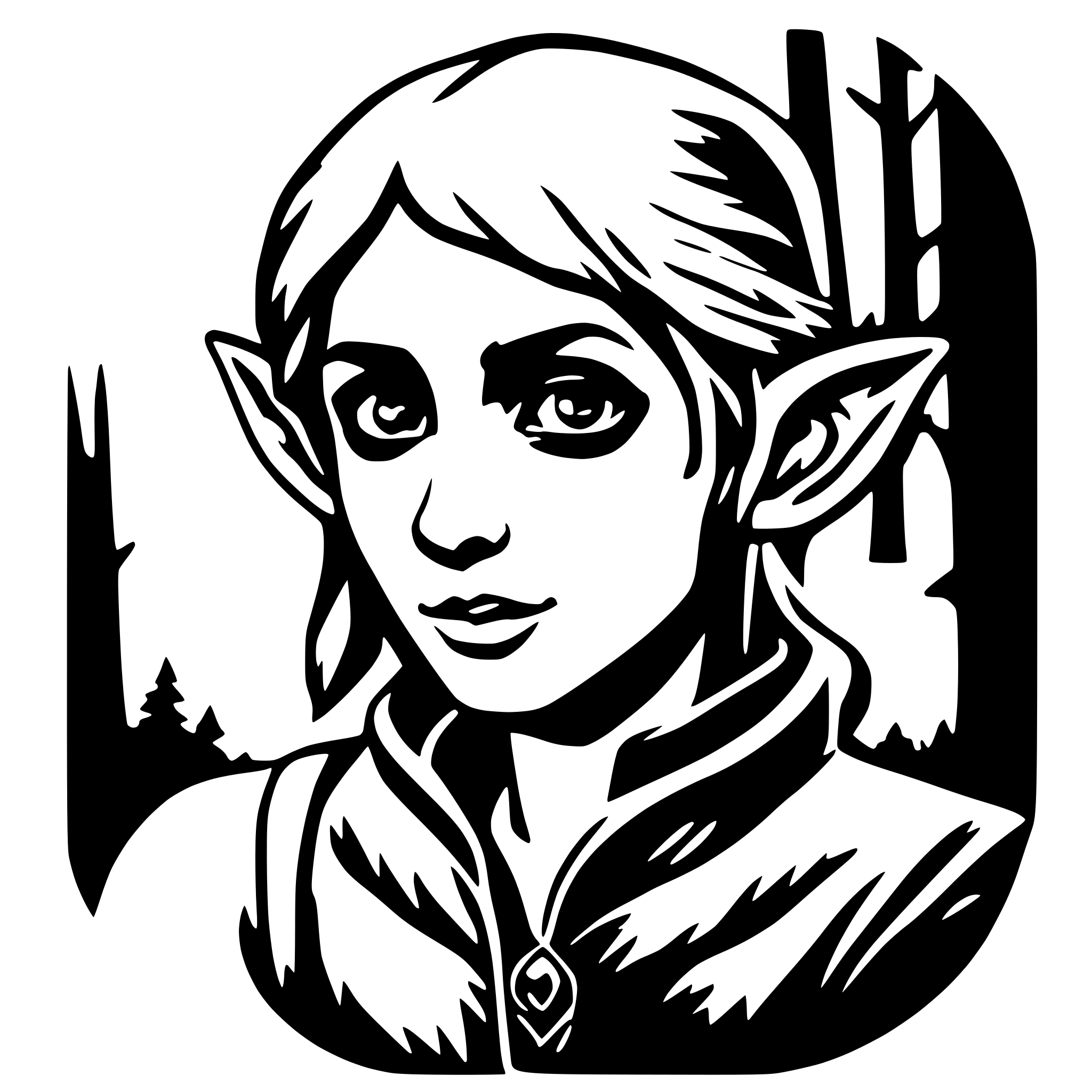 AI-generated SVG of 'forest elf'