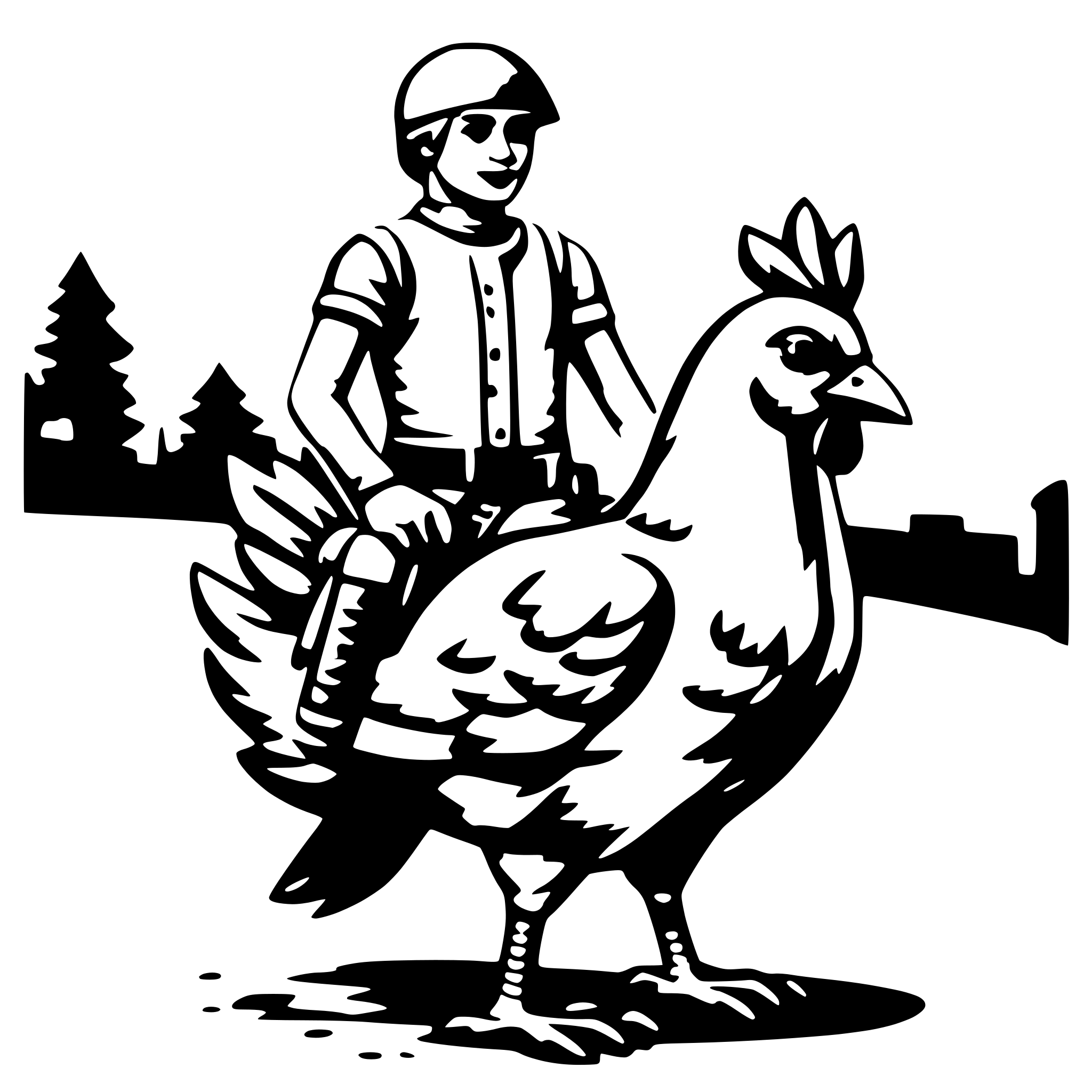 AI-generated SVG of a chicken jockey