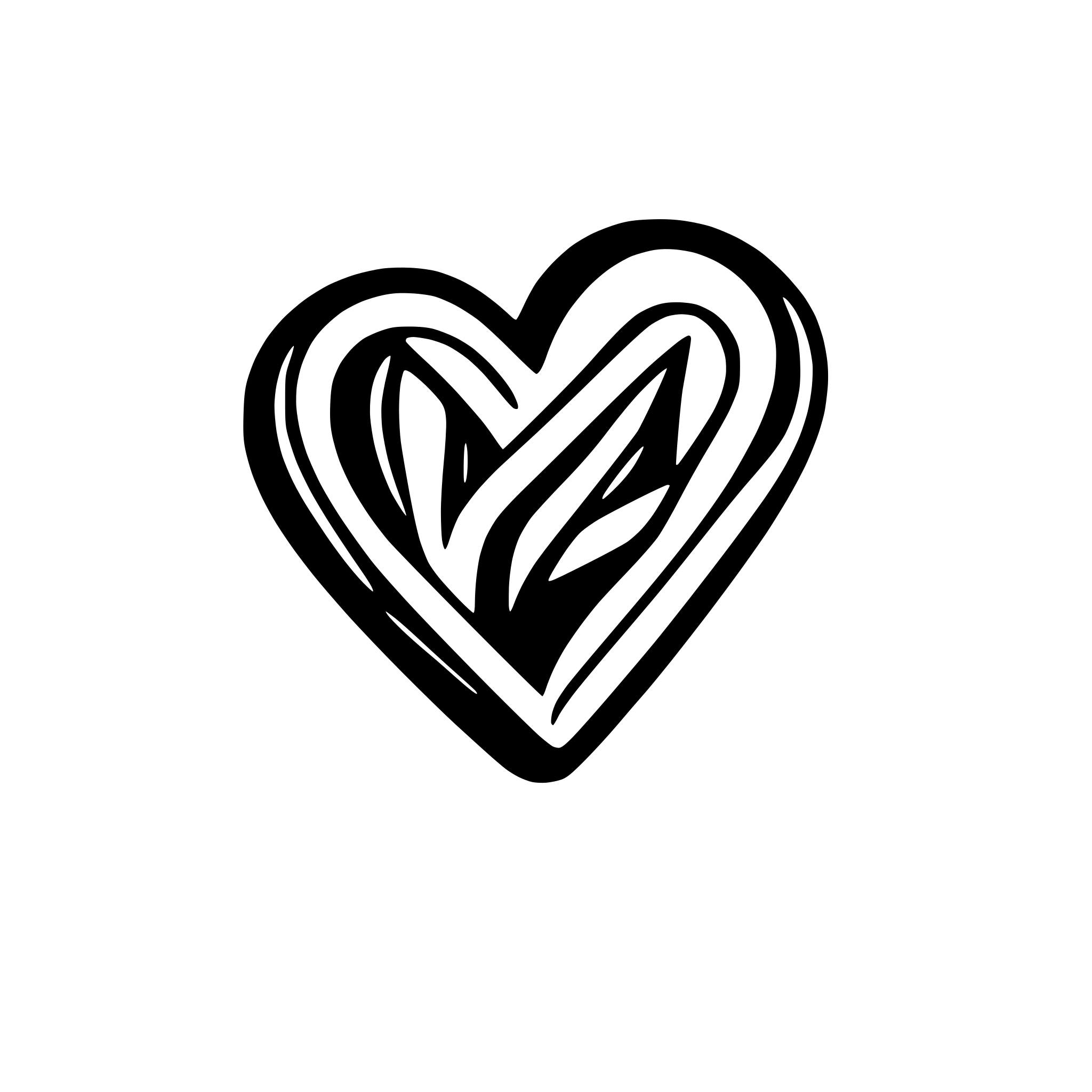 AI-generated SVG of 'handrawn heart only outline'