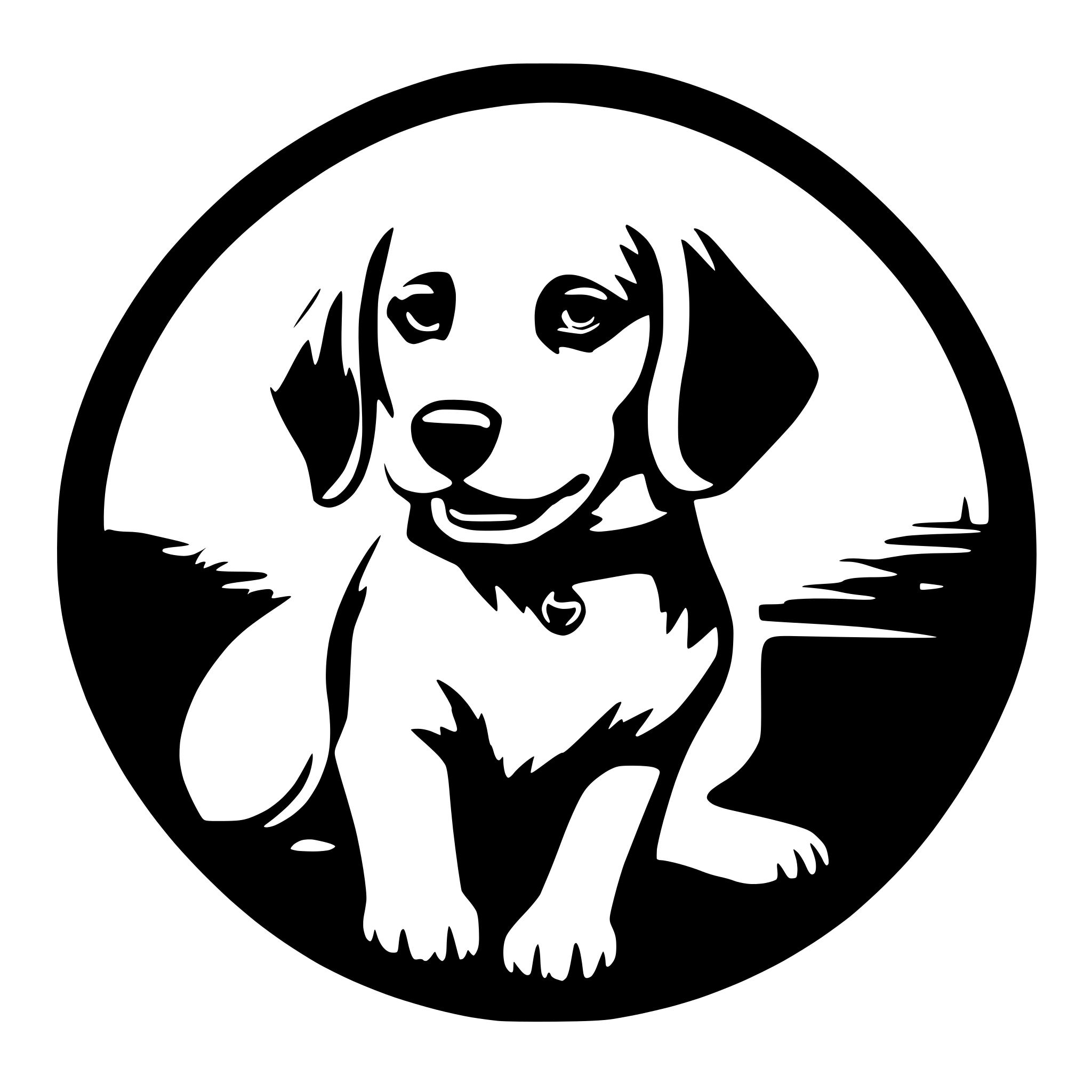 AI-generated SVG of a Dog inside a circle.
