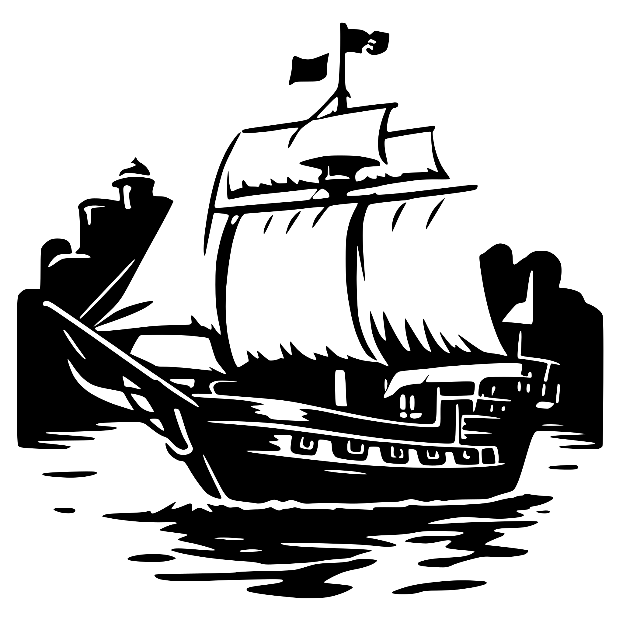 AI-generated SVG of a pirate ship