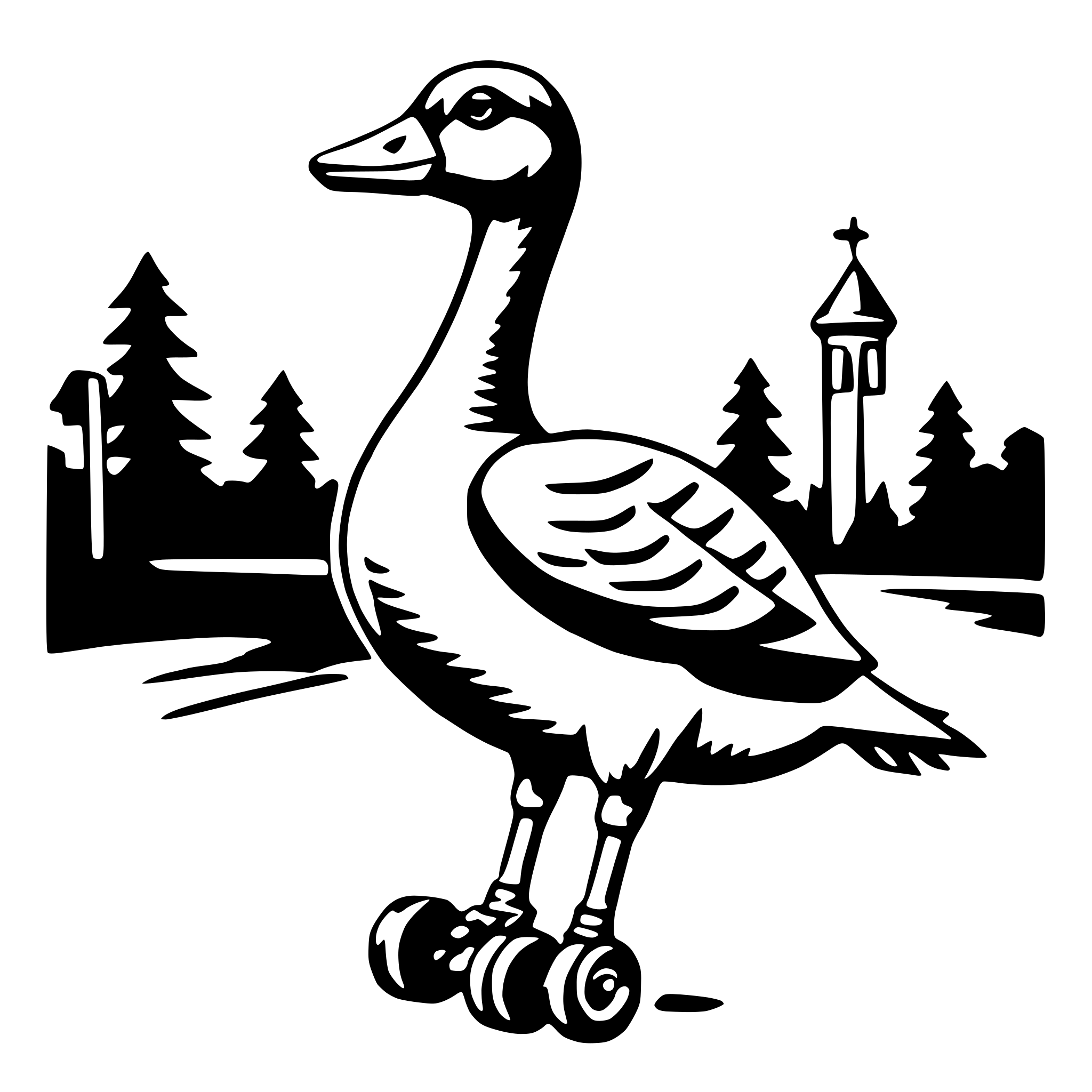 AI-generated SVG of a goose on rollerblades