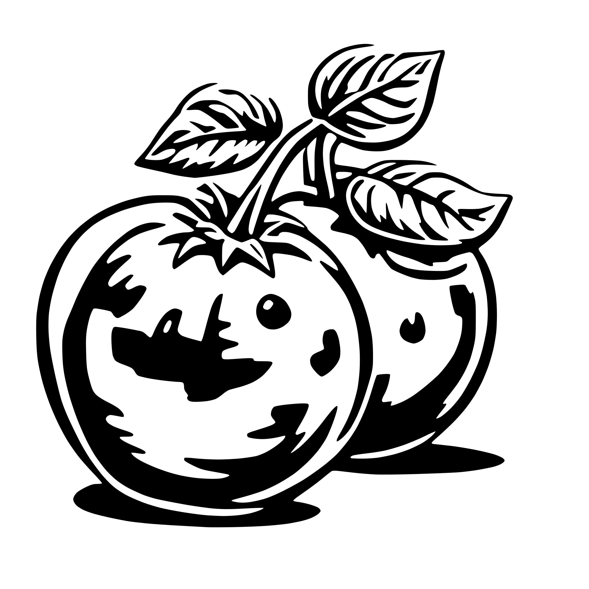 AI-generated SVG of a tomato outline image for kids drawing