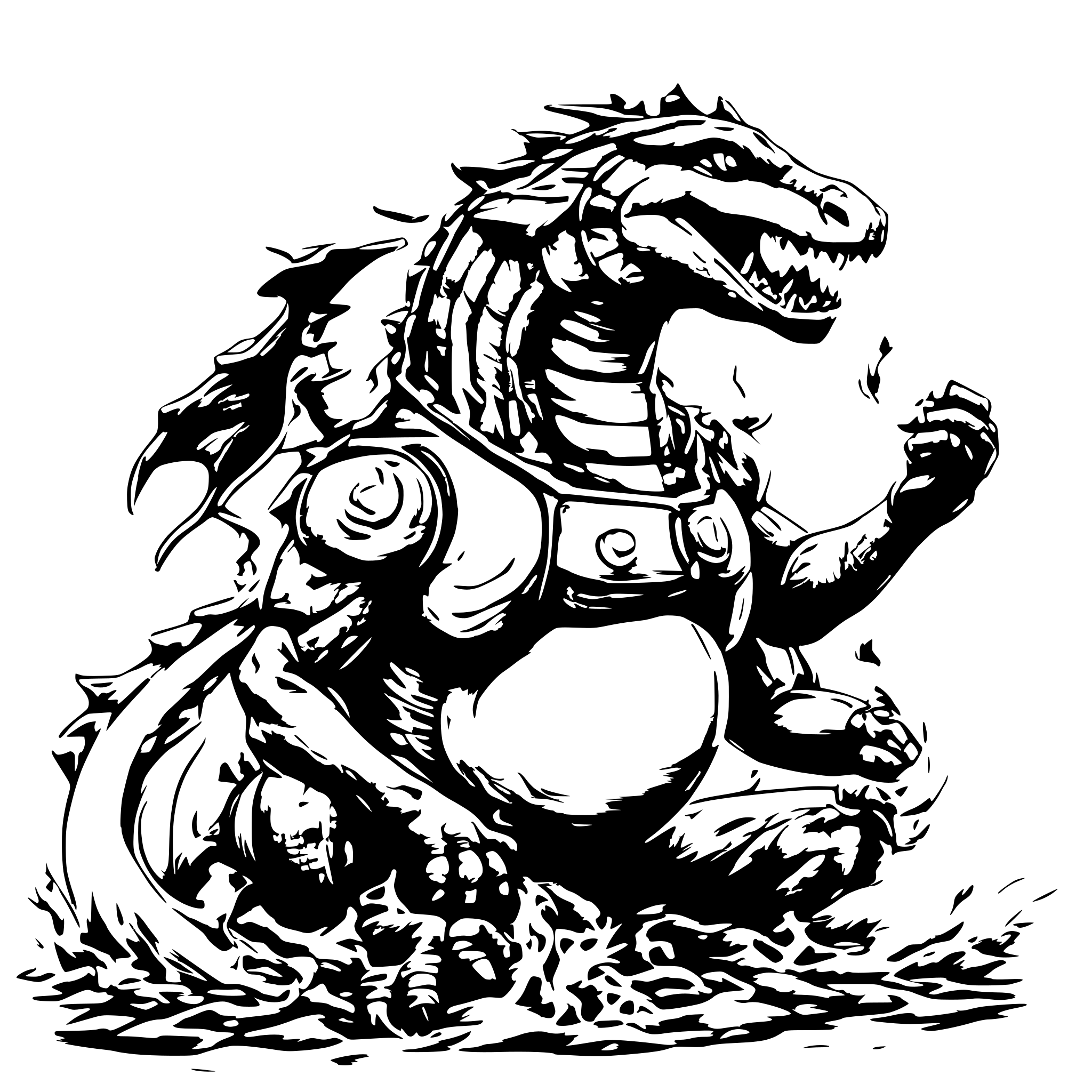 AI-generated SVG of a Charizard blowing fire at blastoise