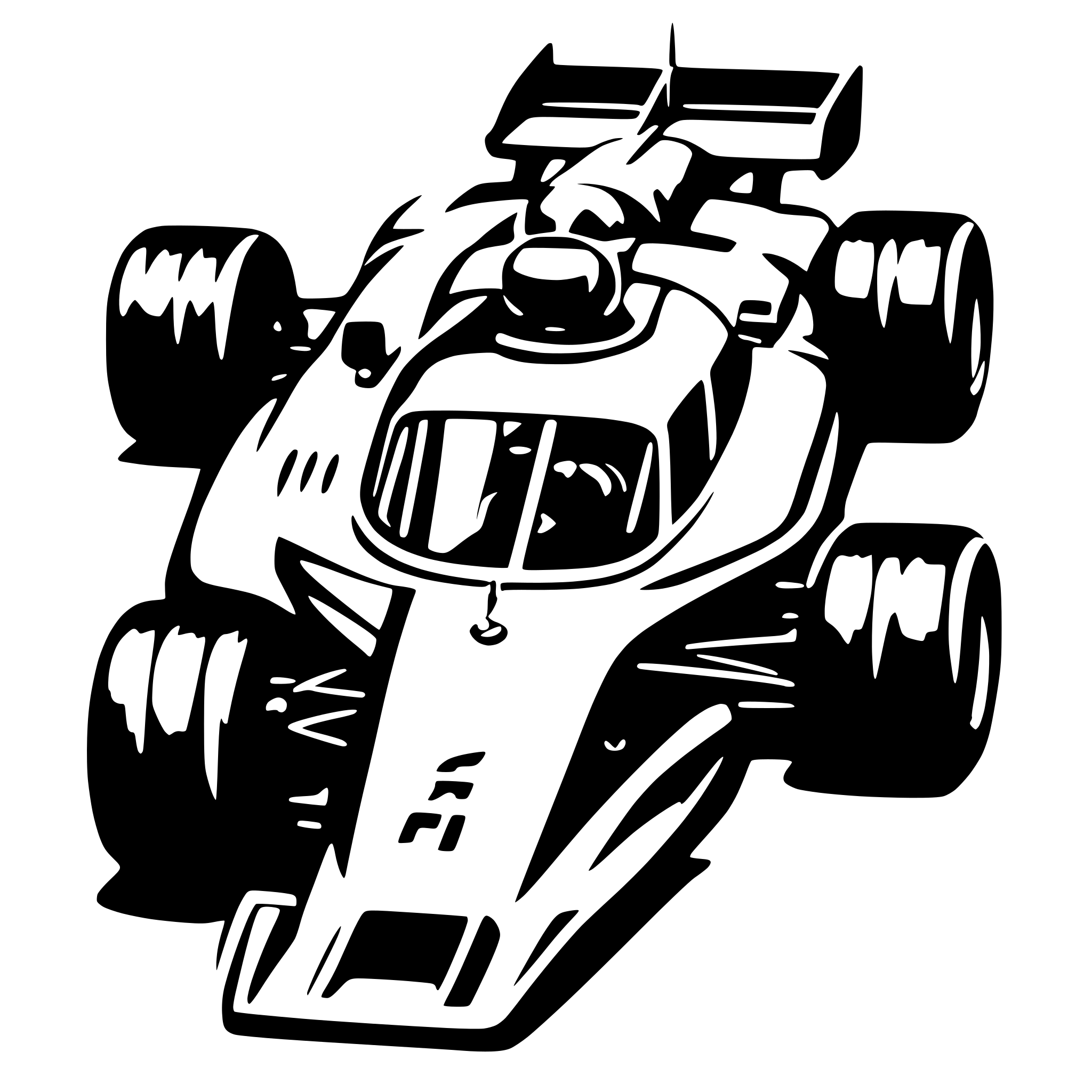 AI-generated SVG of a Top down view, F1 racing car, no shadows