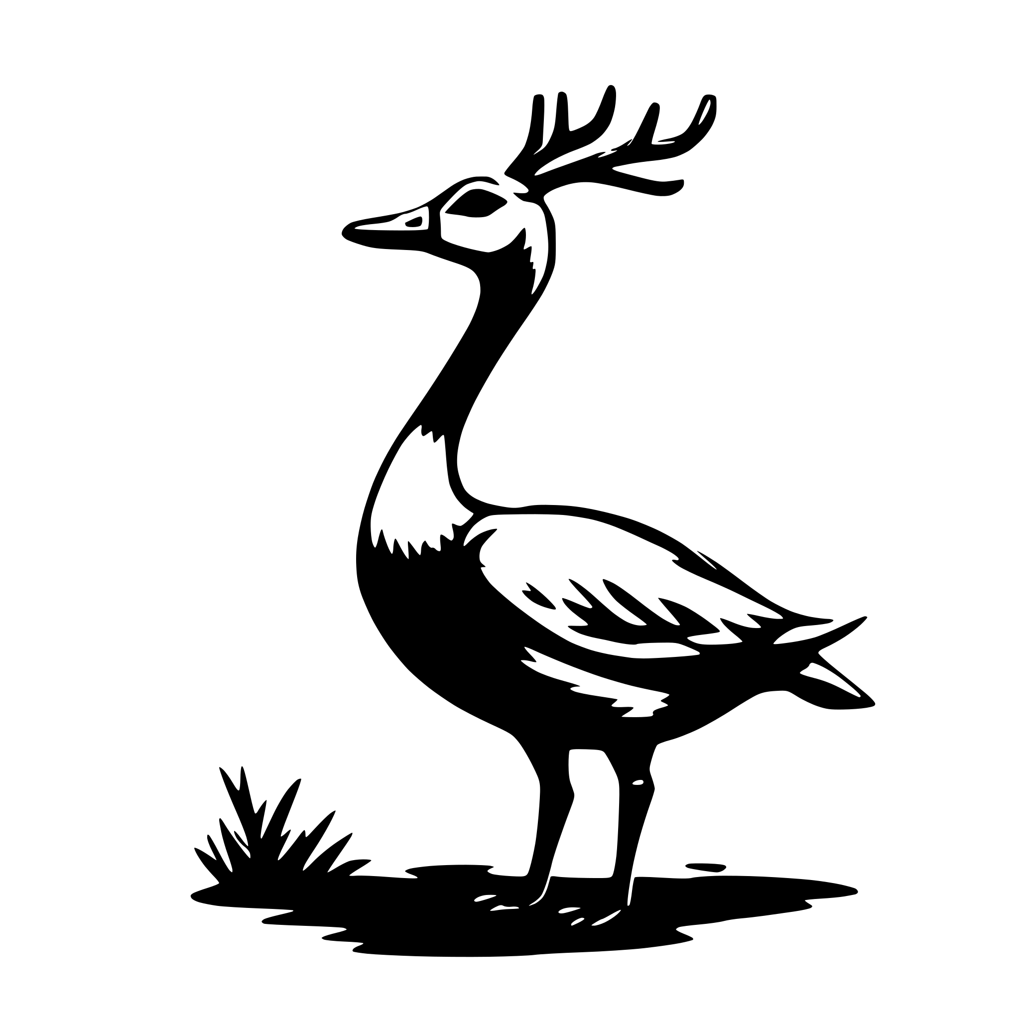 AI-generated SVG of a a goose with antlers