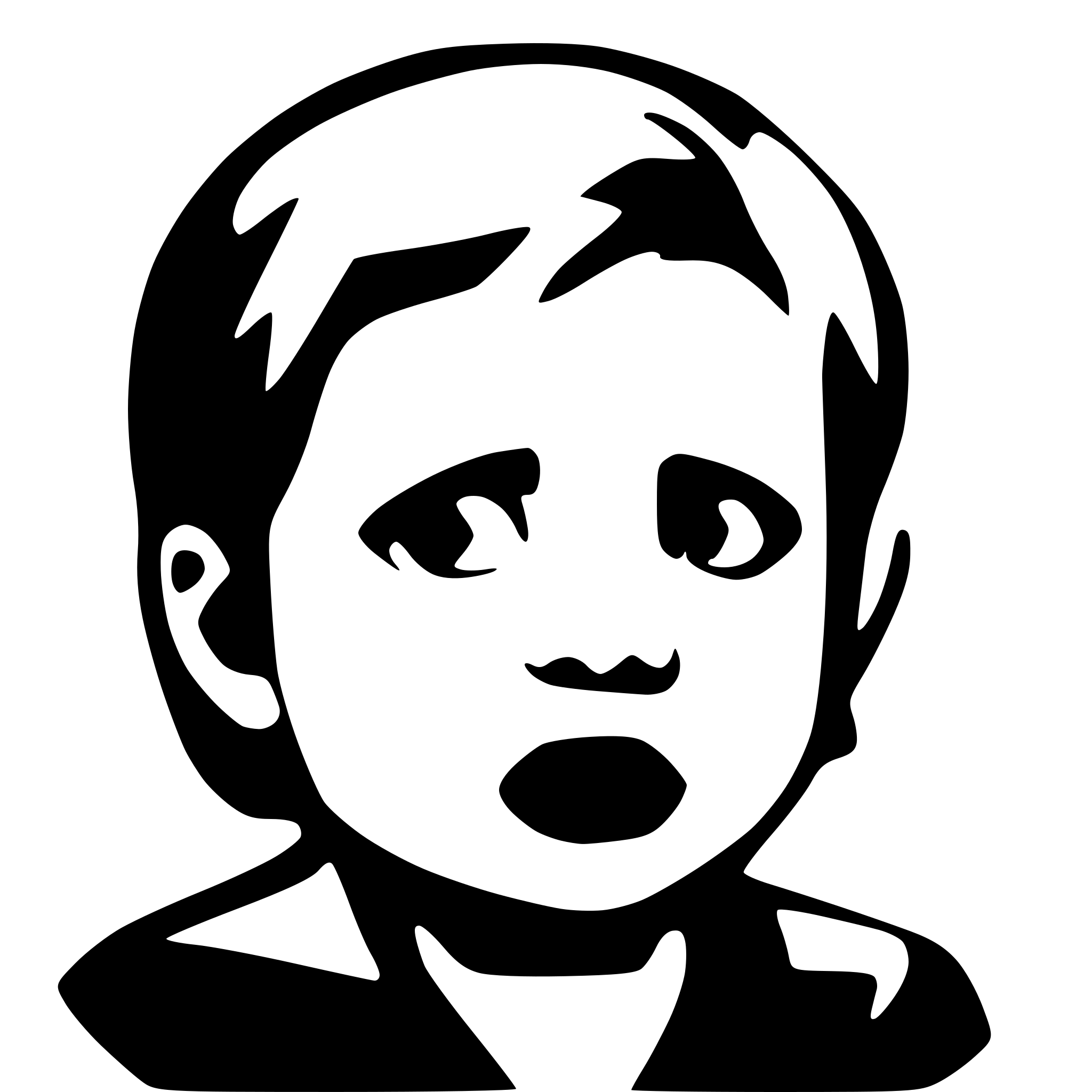 AI-generated SVG of a baby face crying