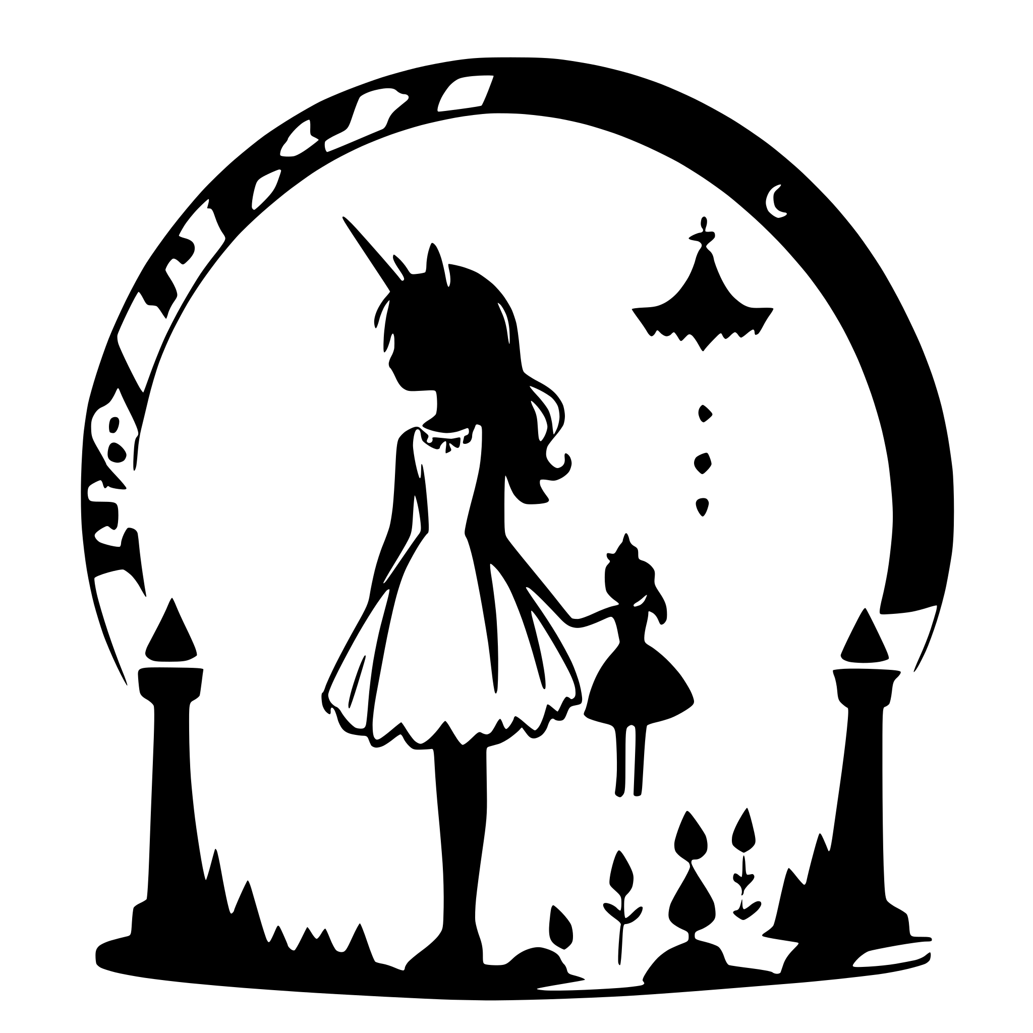 AI-generated SVG of 'unicorn and princess'