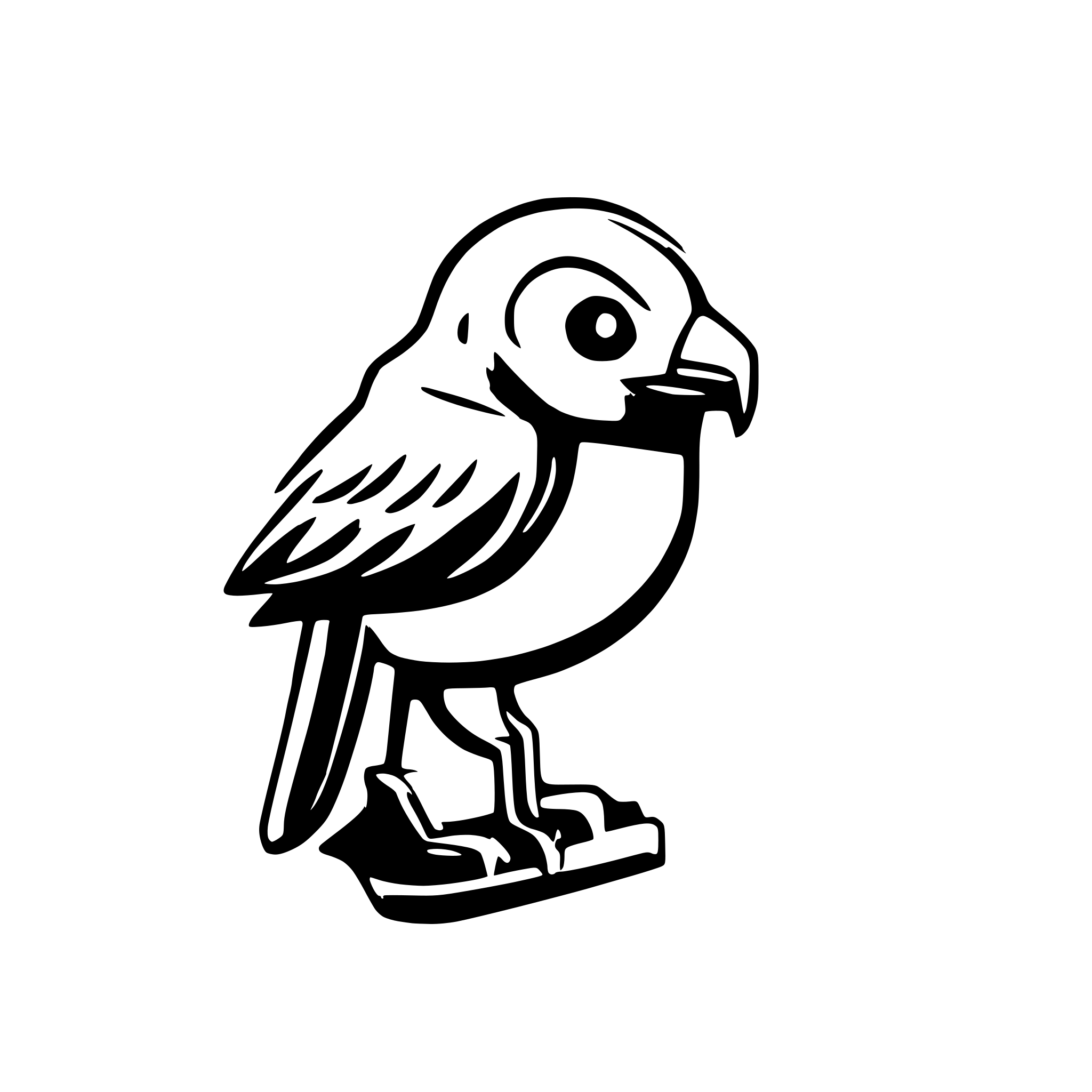 AI-generated SVG of a A small simplistic logo based on a budgie bird