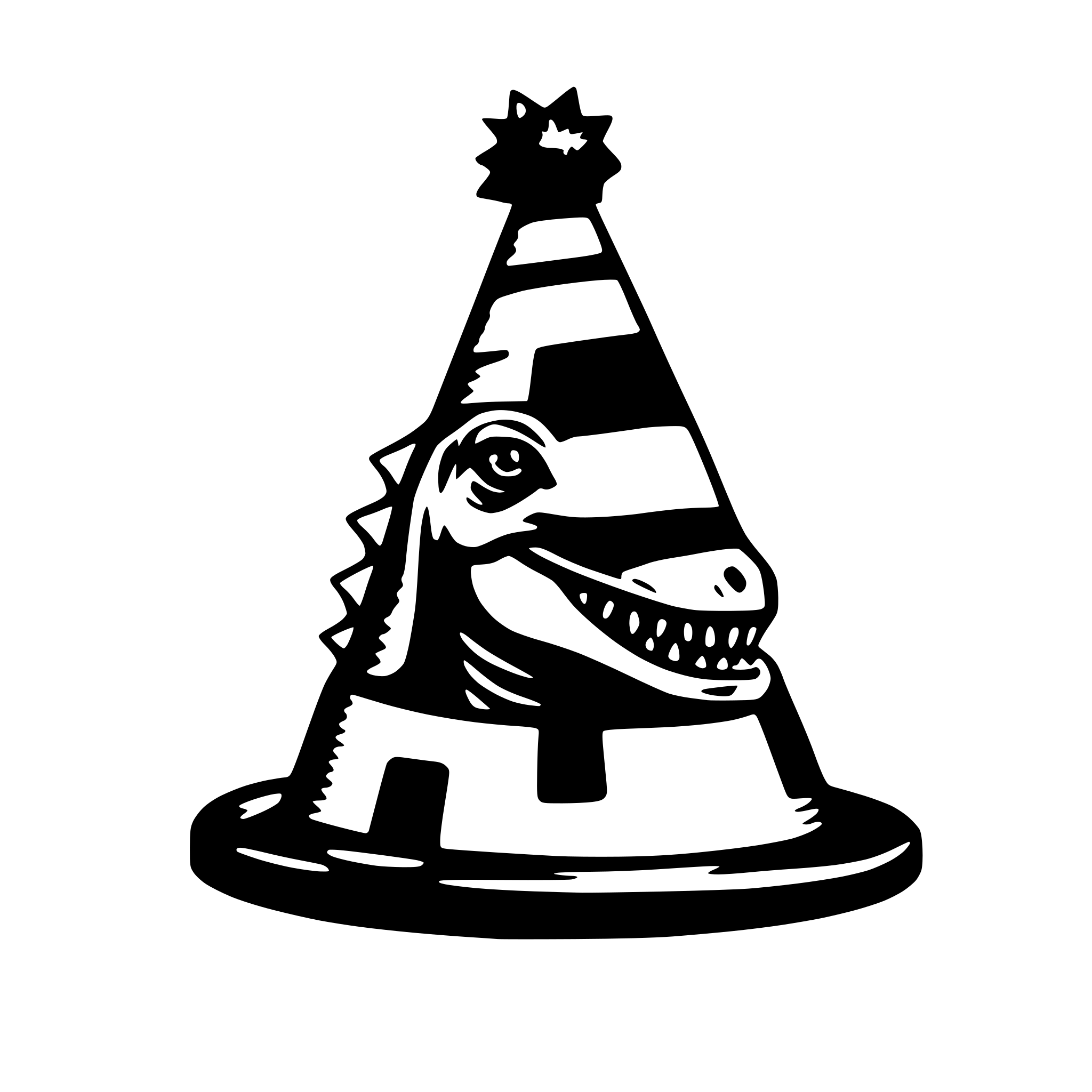 AI-generated SVG of a Green Dinosaur party hat