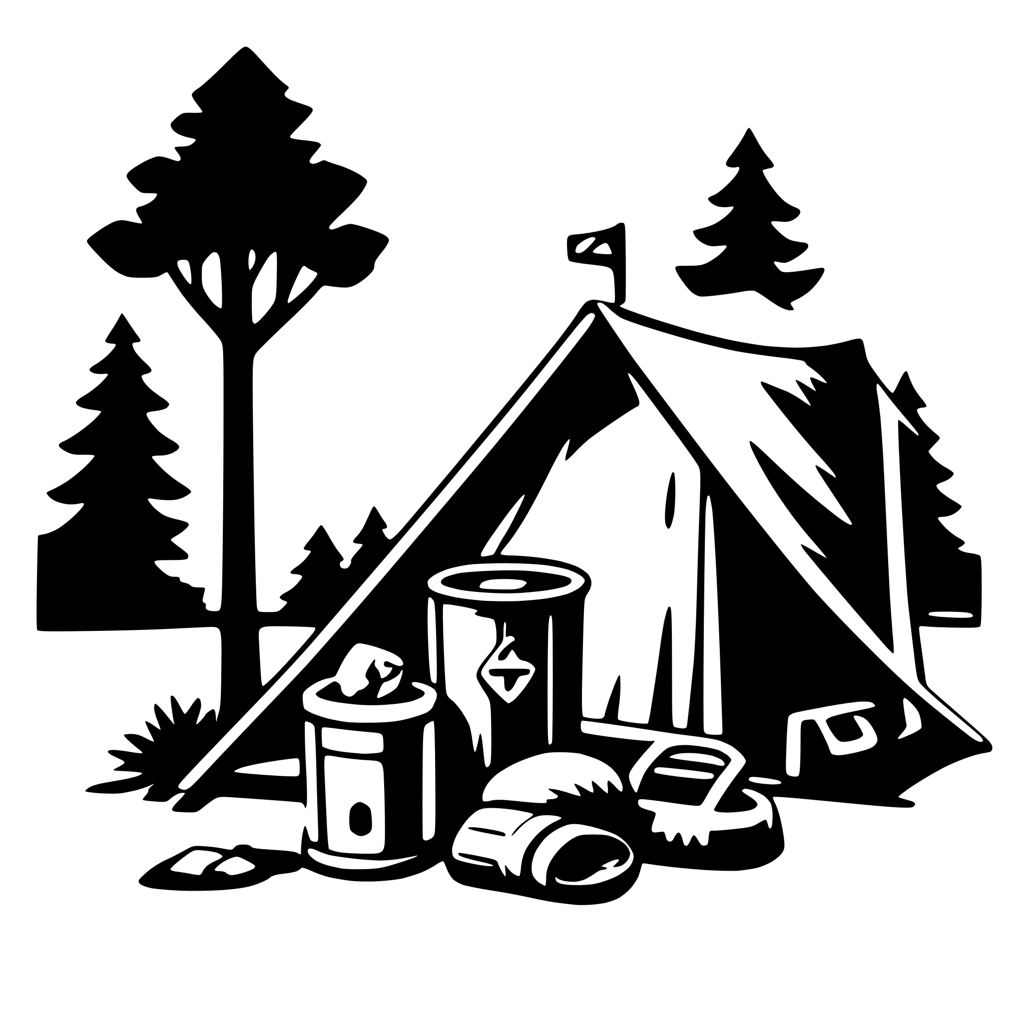 AI-generated SVG of a camping gear