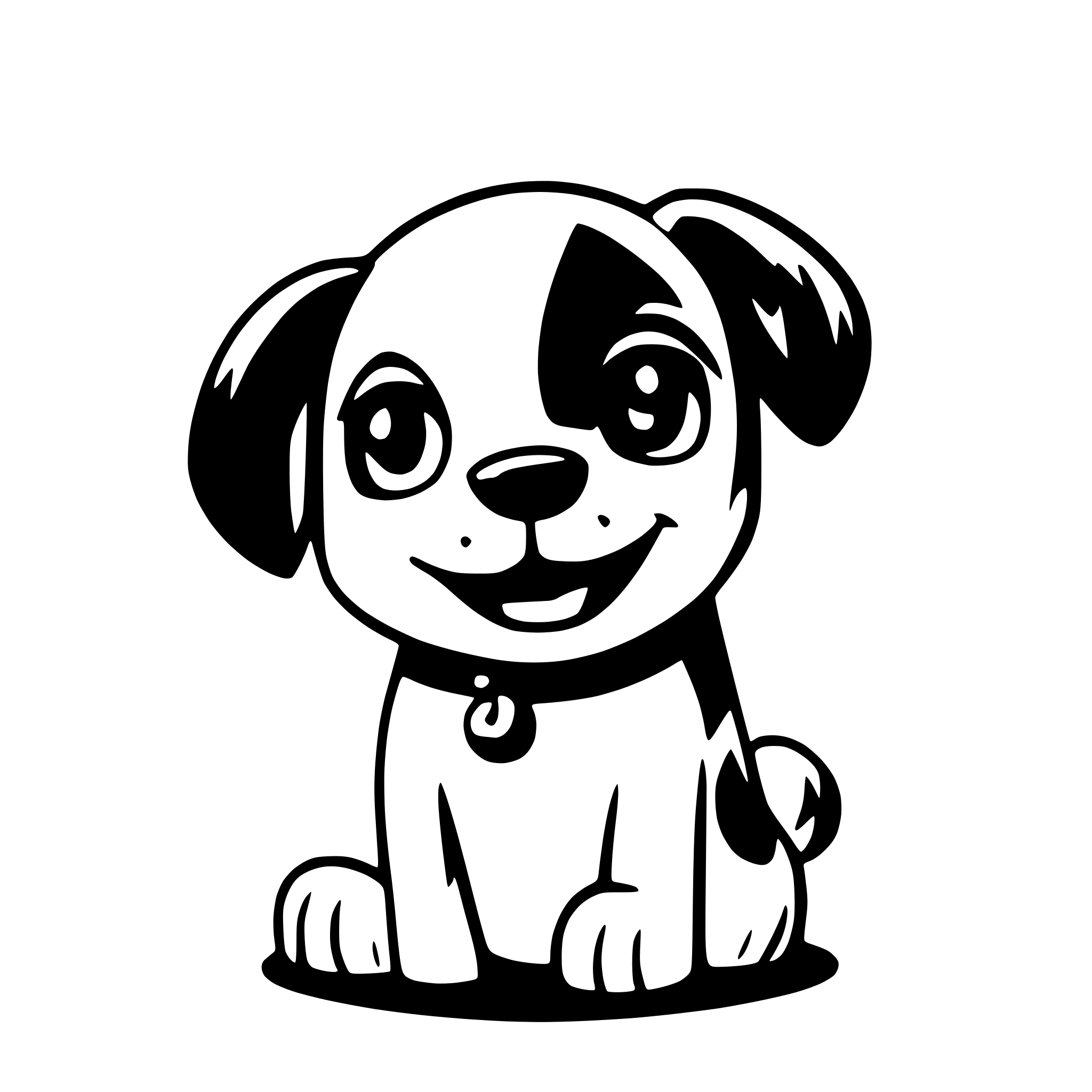 AI-generated SVG of 'cute happy dog comic'