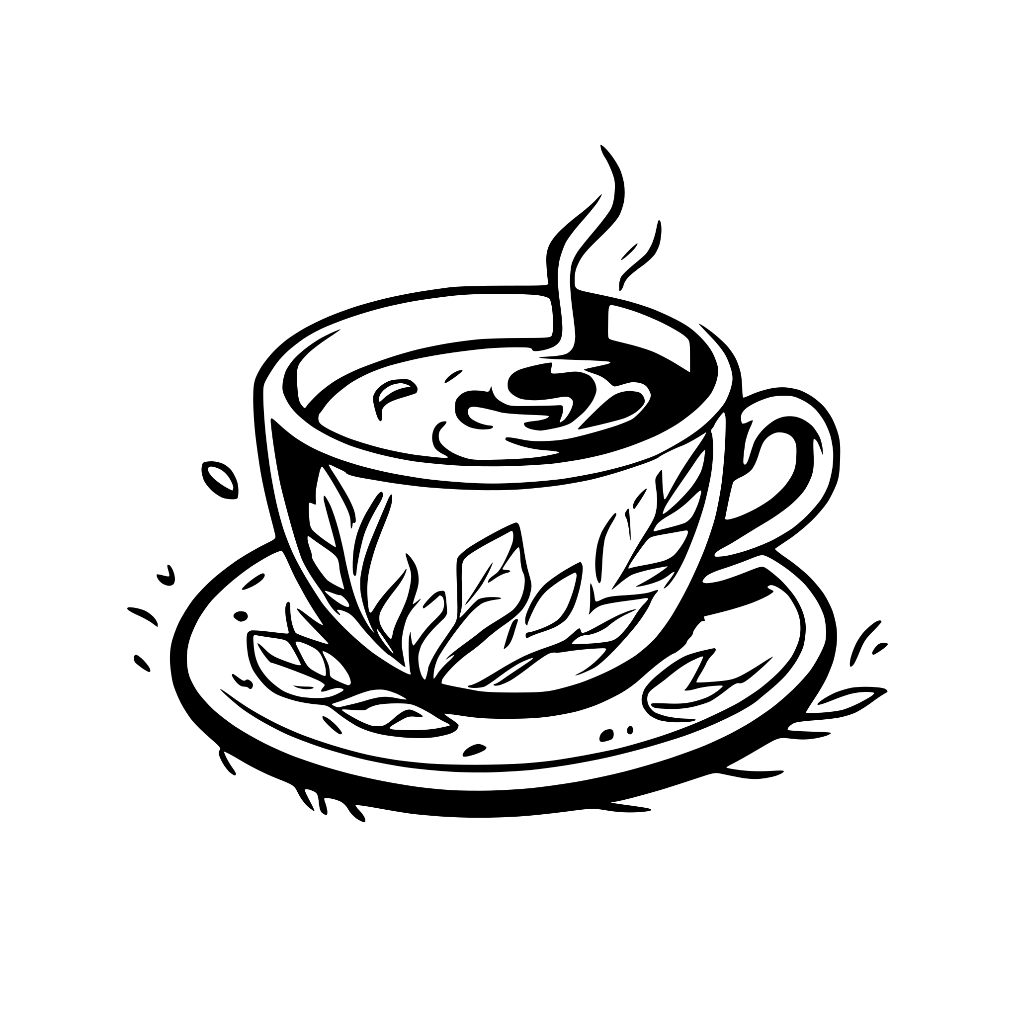 AI-generated SVG of a draw a cup of coffee which is labeled maska on it