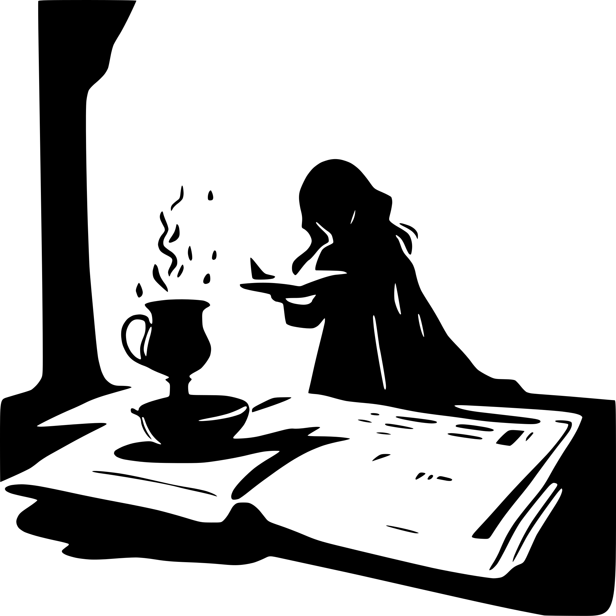 AI-generated SVG of a Book in cauldron mininal
