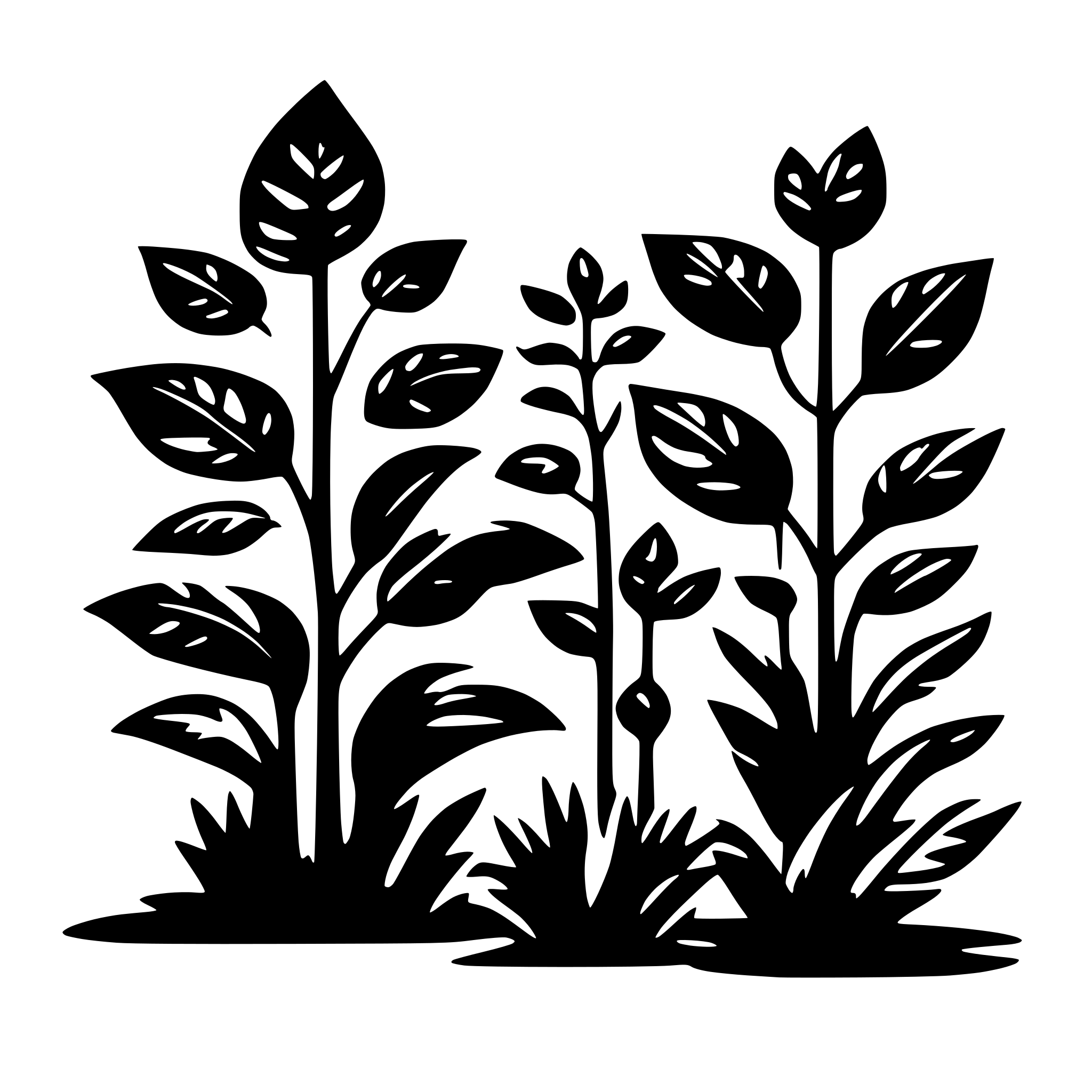 AI-generated SVG of 'Multiples plants shadows'