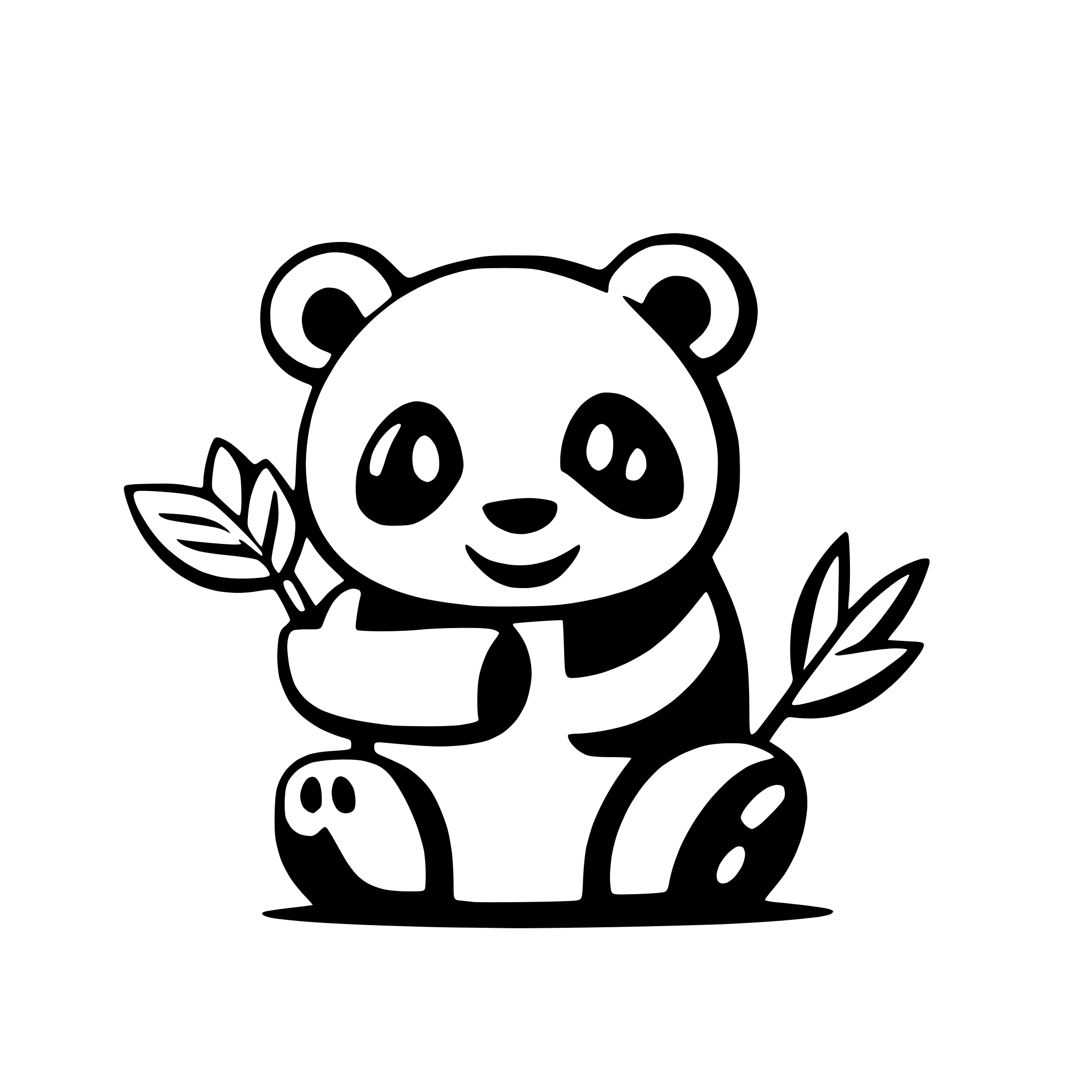 AI-generated SVG of 'a happy panda eating bamboo'