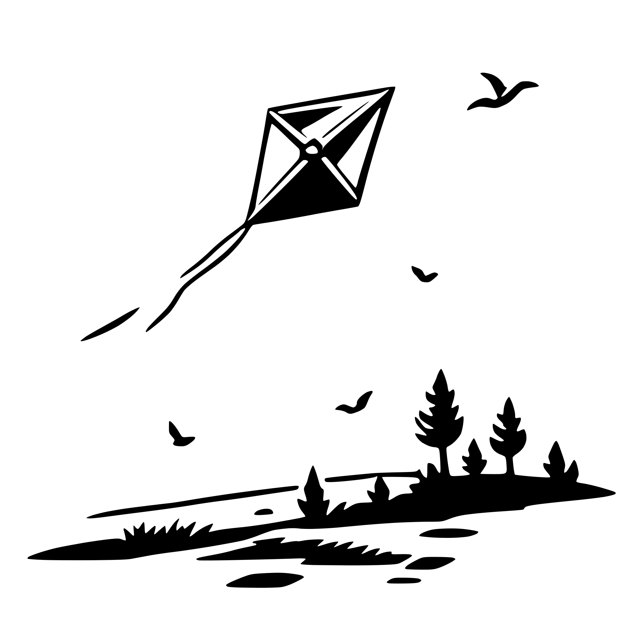 AI-generated SVG of 'kite in sky'