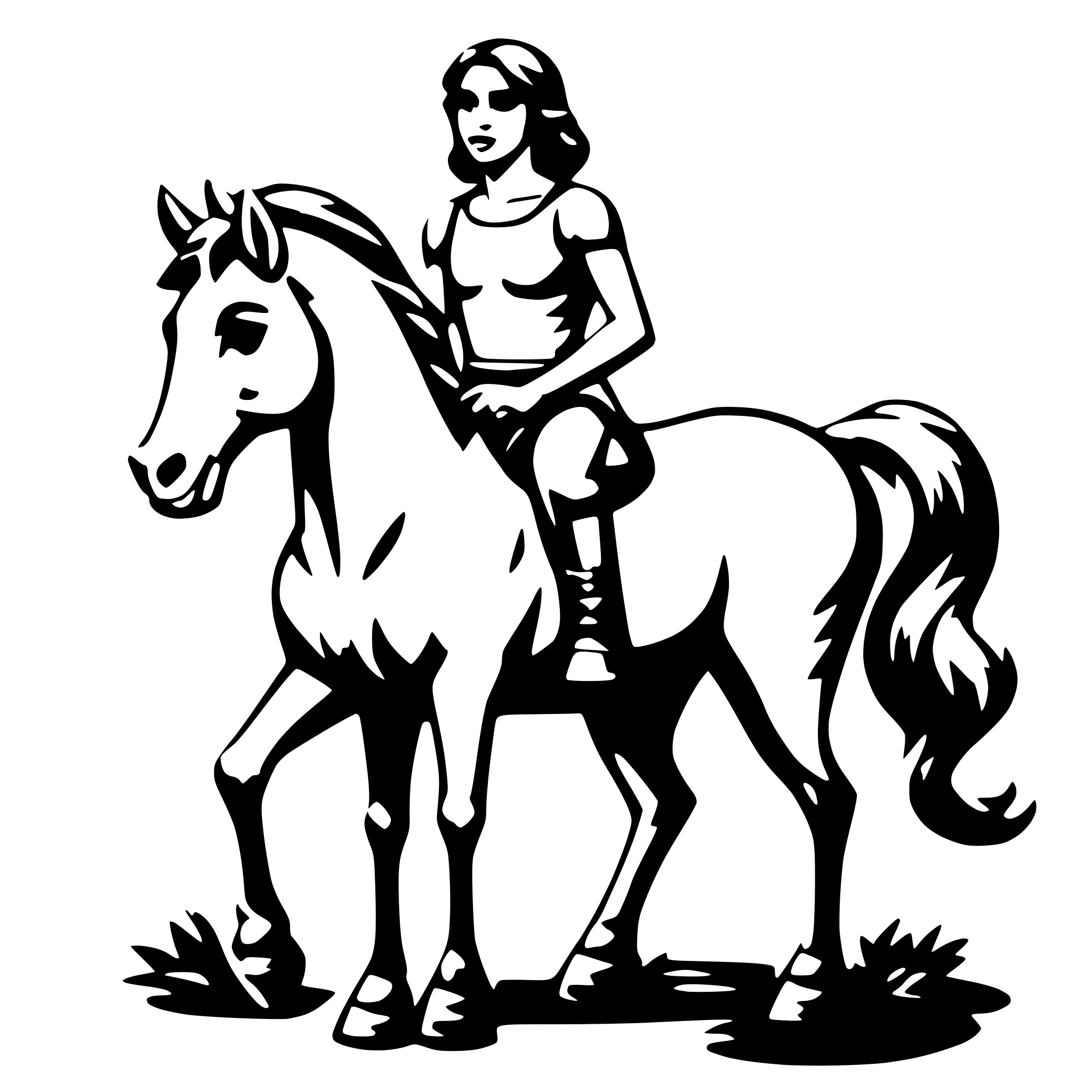 AI-generated SVG of 'a centaur'