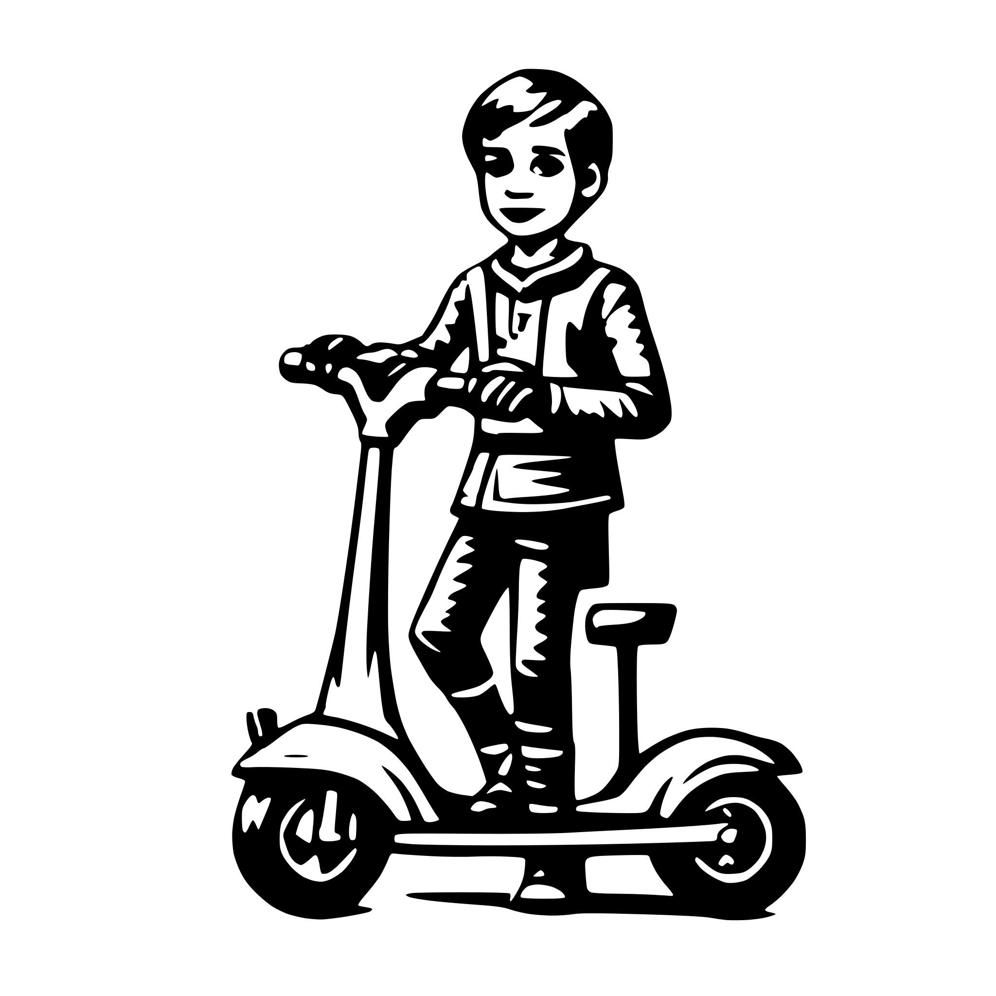 AI-generated SVG of 'boy with scooter'