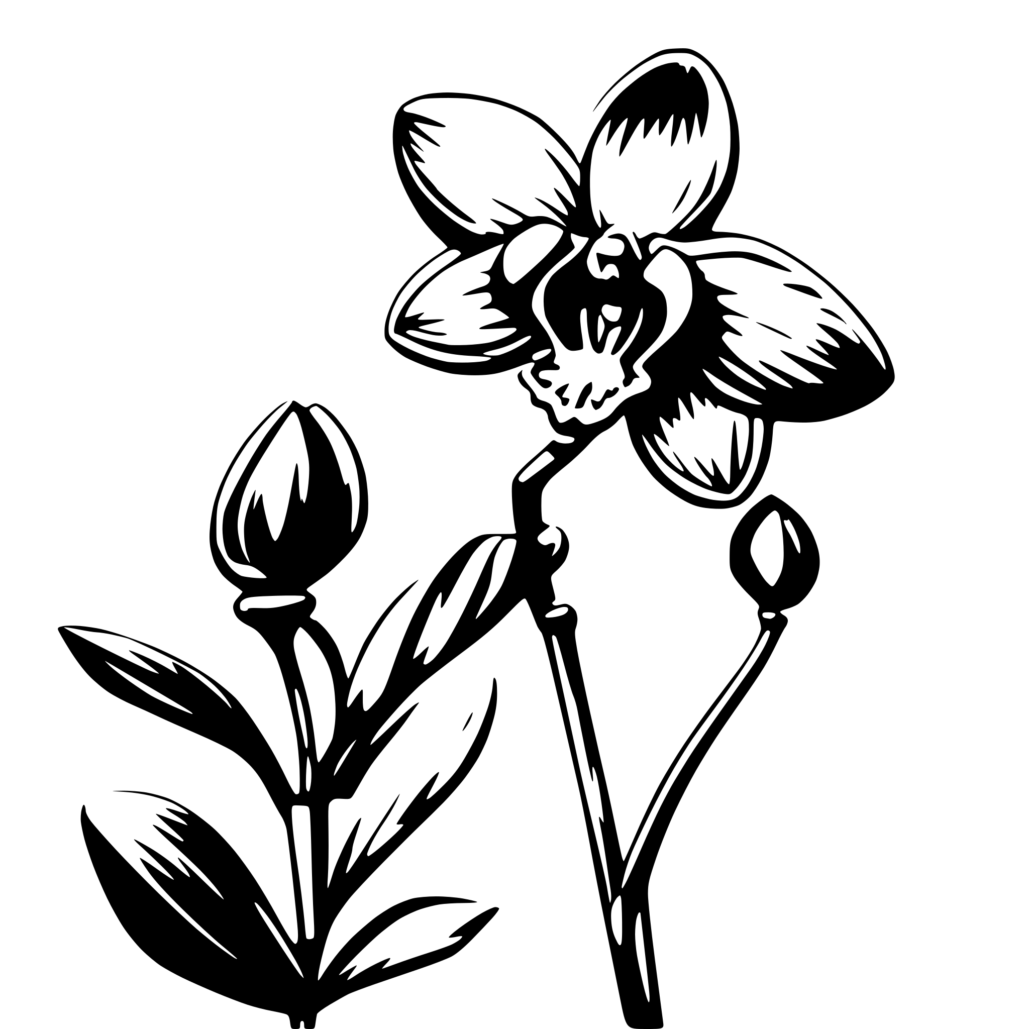 AI-generated SVG of 'orchid flower sillouete'