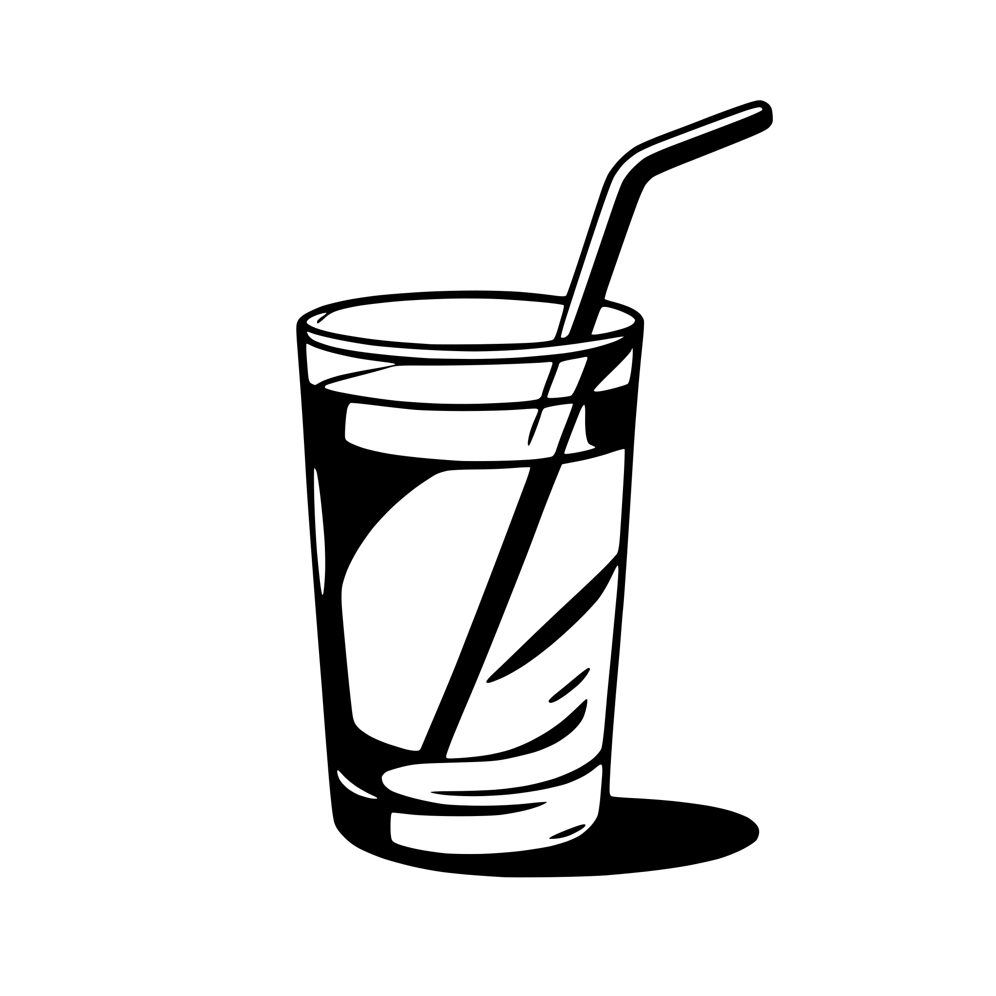 AI-generated SVG of a a glass of water with a straw