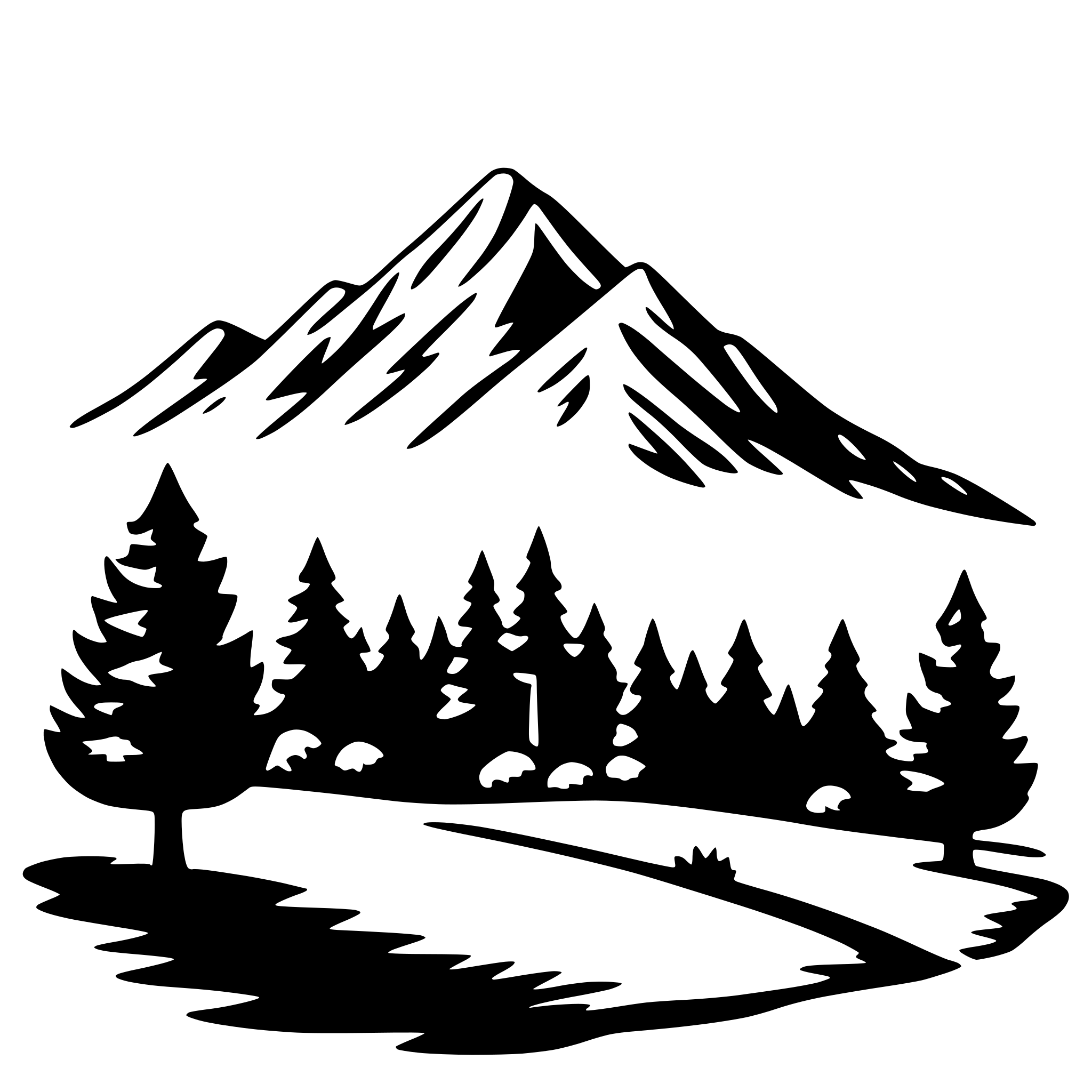AI-generated SVG of a mountains and trees