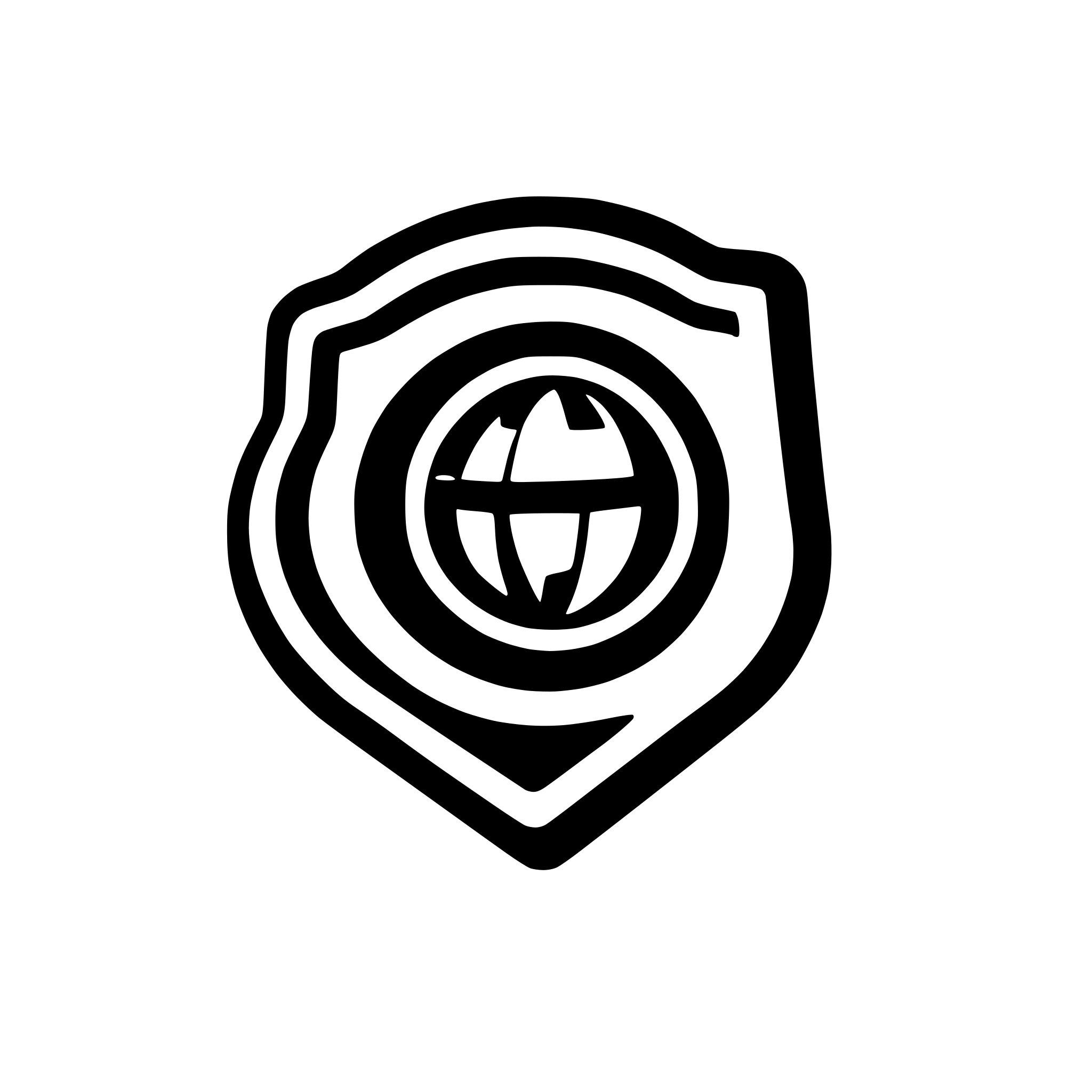 AI-generated SVG of a A clean, modern shield-shaped badge in bronze with a globe icon in the center. Minimalist, flat design, suitable for digital use. No text. SVG format.