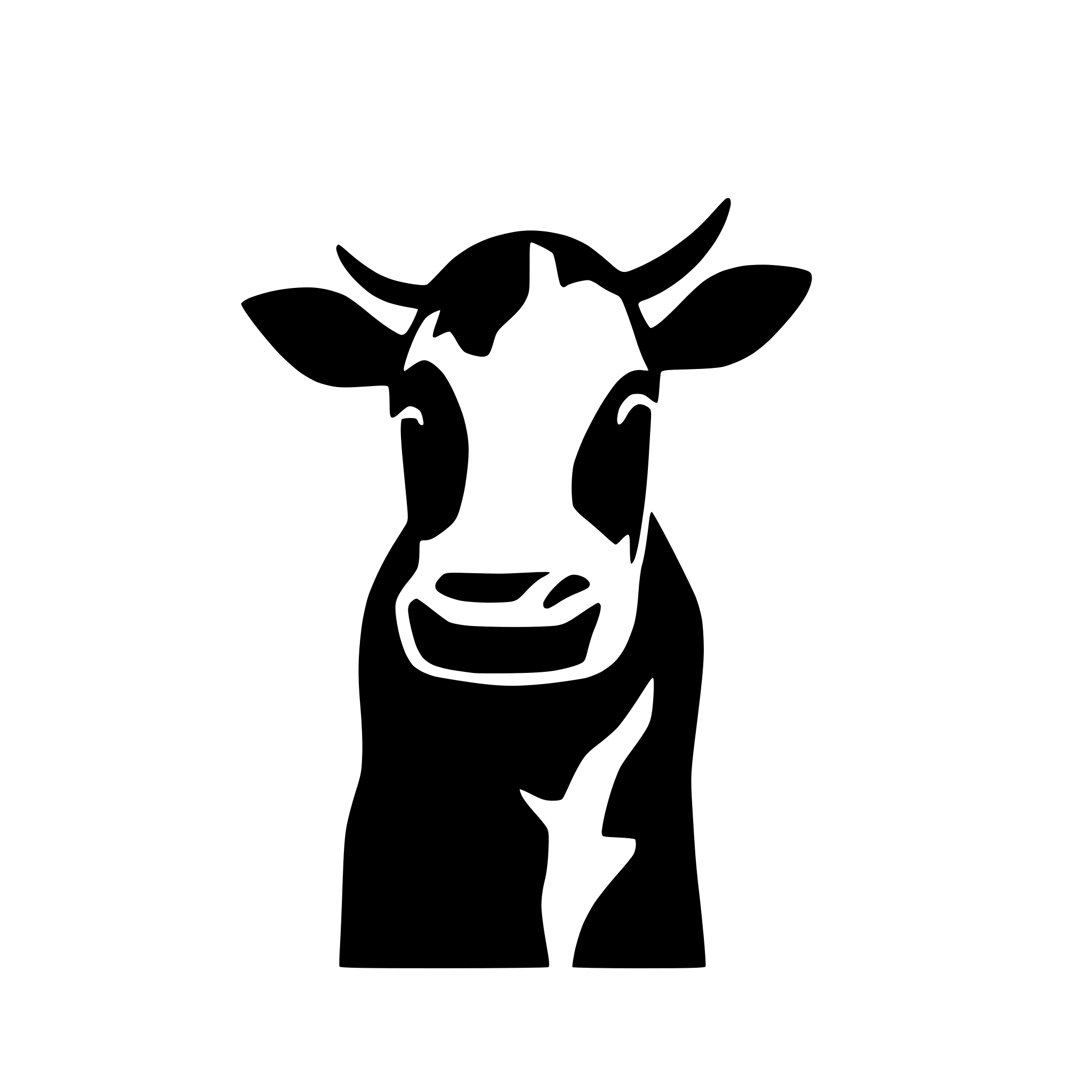AI-generated SVG of 'cow silhouette oneline minimalist'