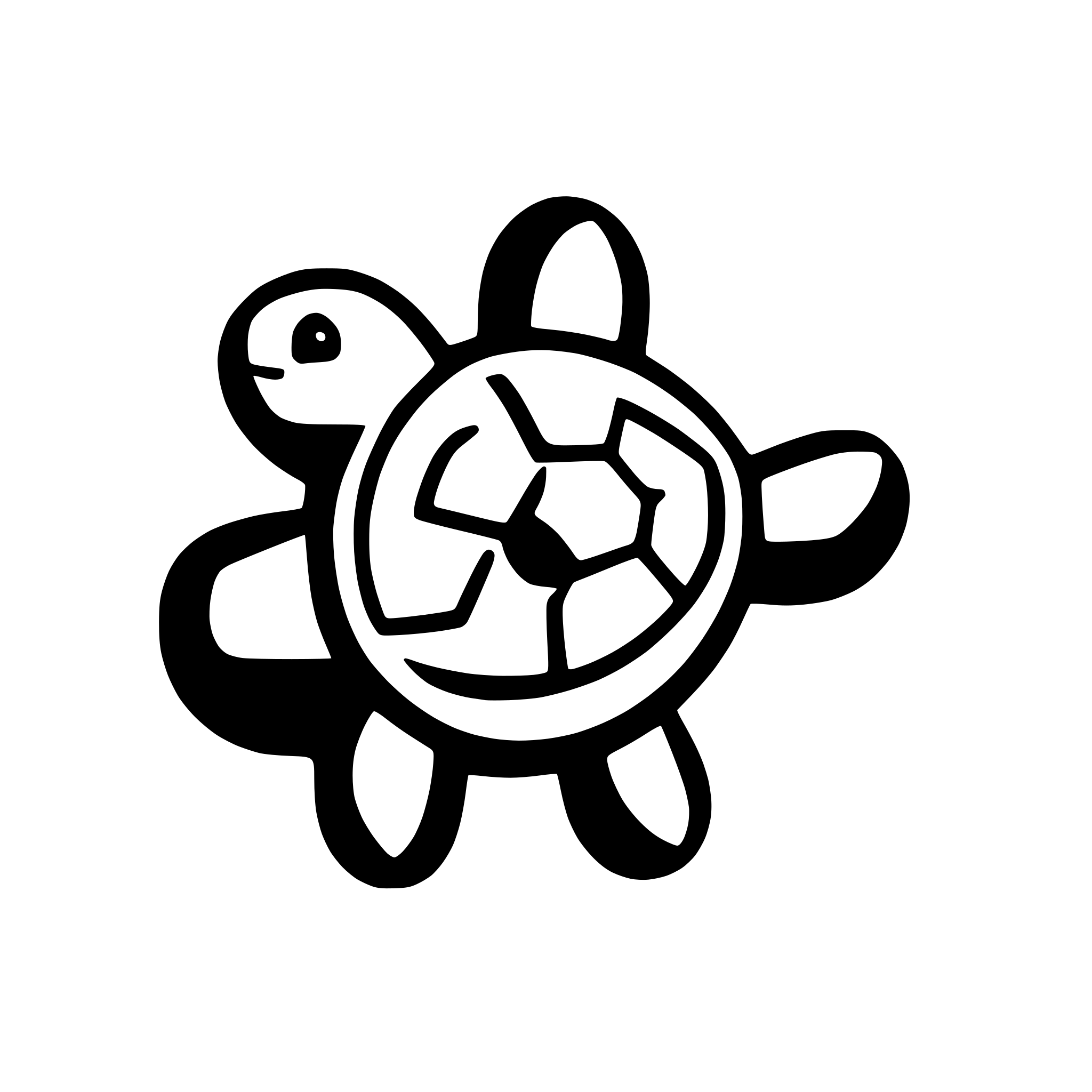 AI-generated SVG of a turtle icon logographic top view flat