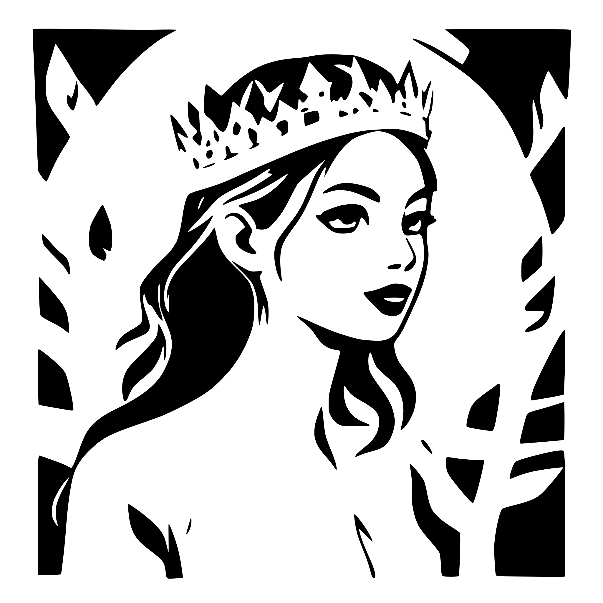 AI-generated SVG of a A woman silouette with a crown