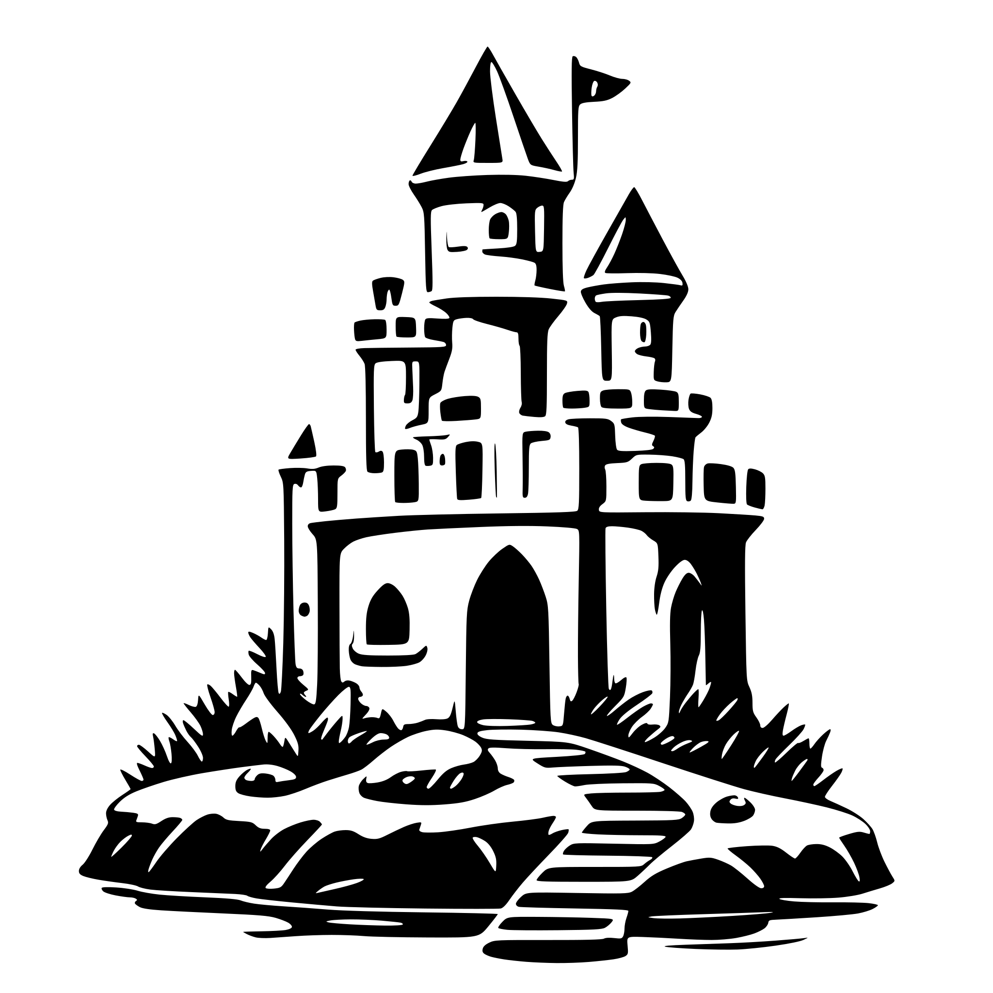 AI-generated SVG of 'ice castle fish house'
