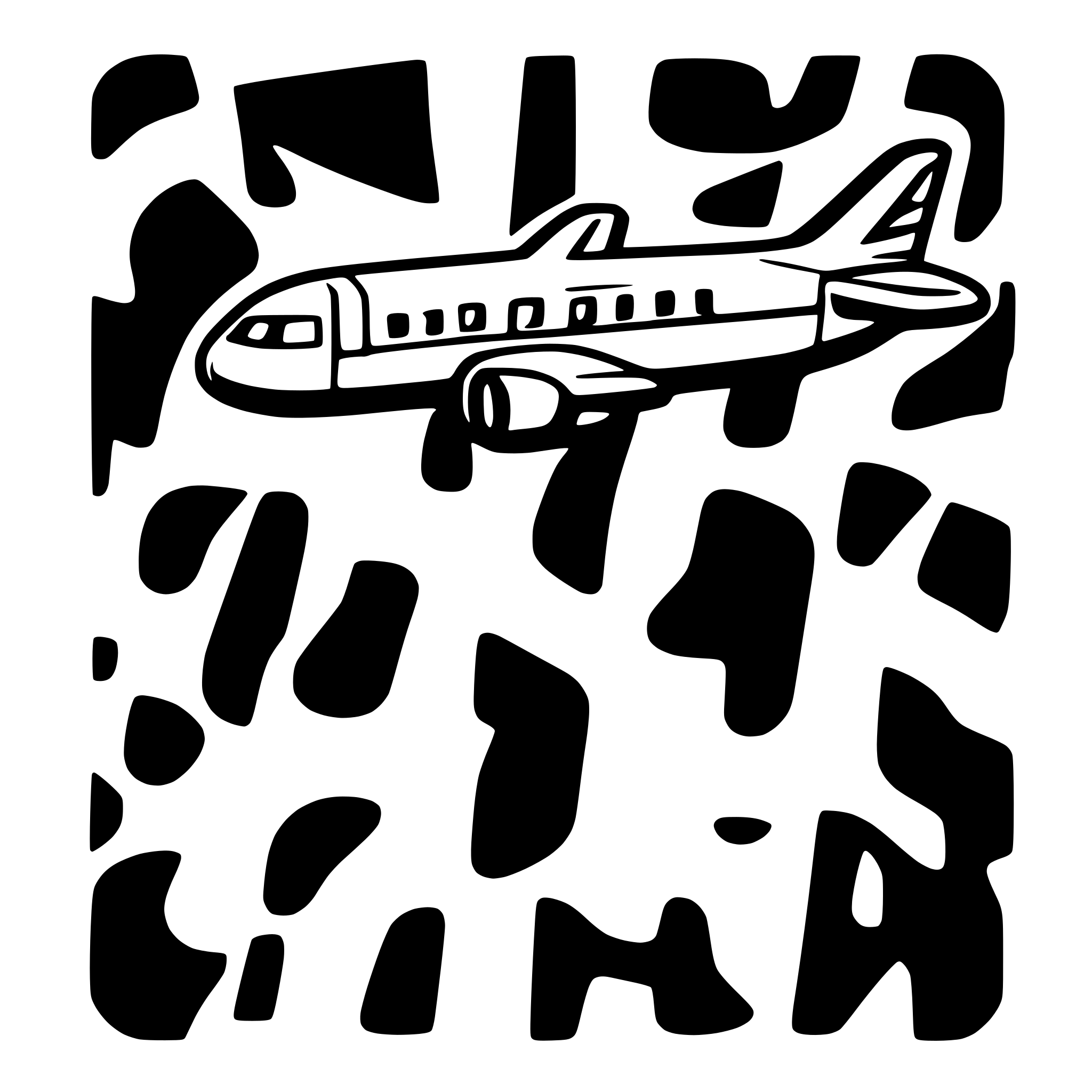AI-generated SVG of a airplane top view