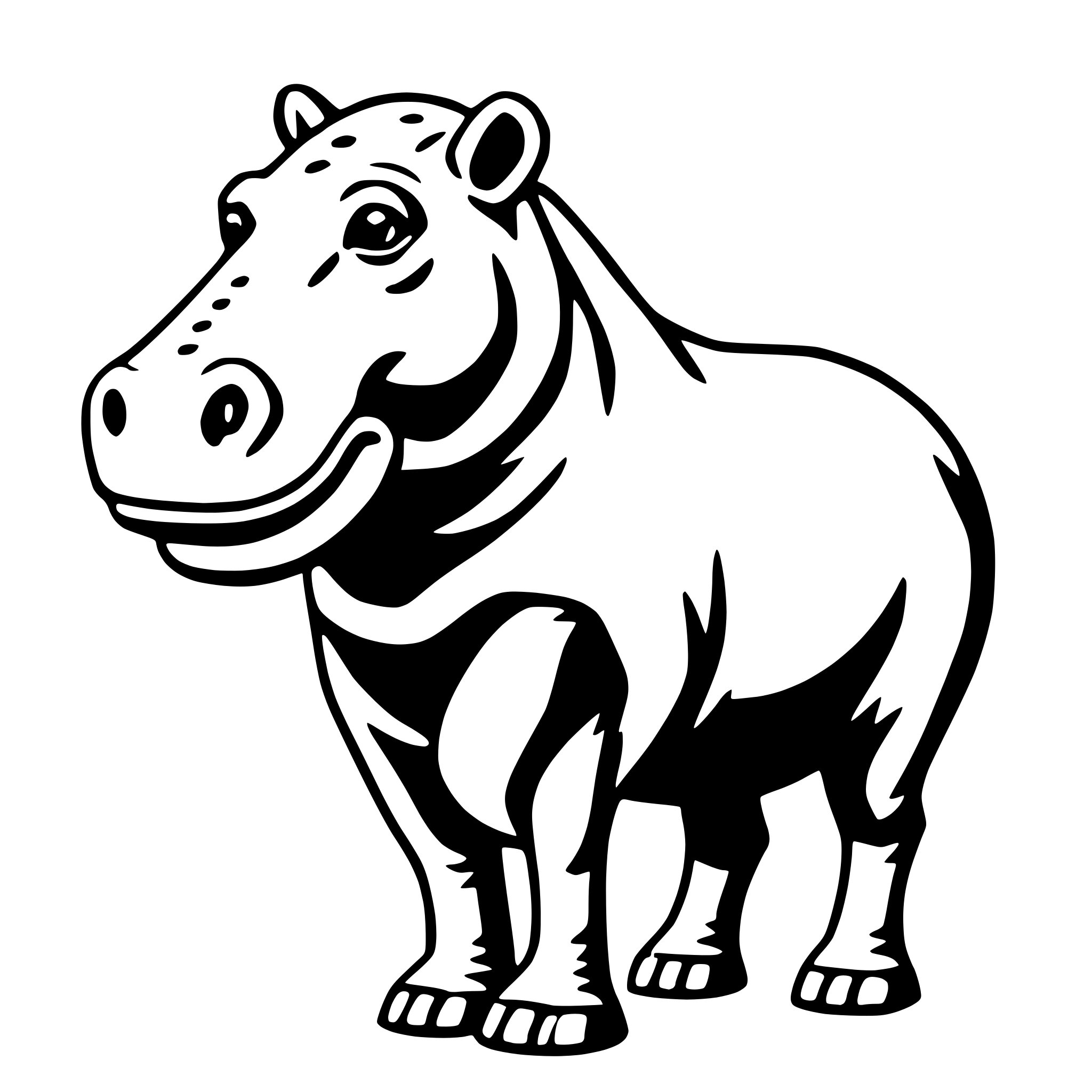 AI-generated SVG of a hippopotamus
