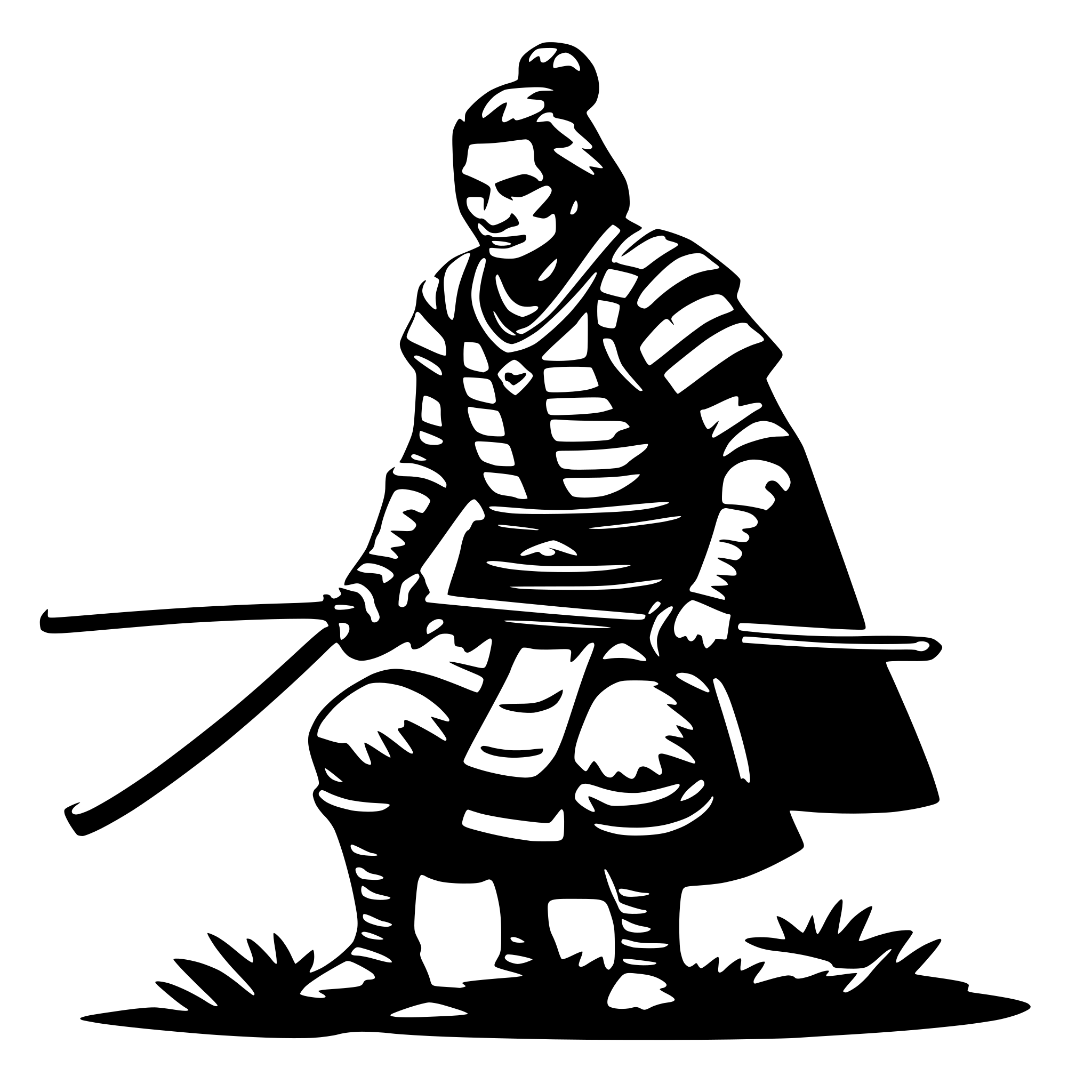 AI-generated SVG of a old samurai
