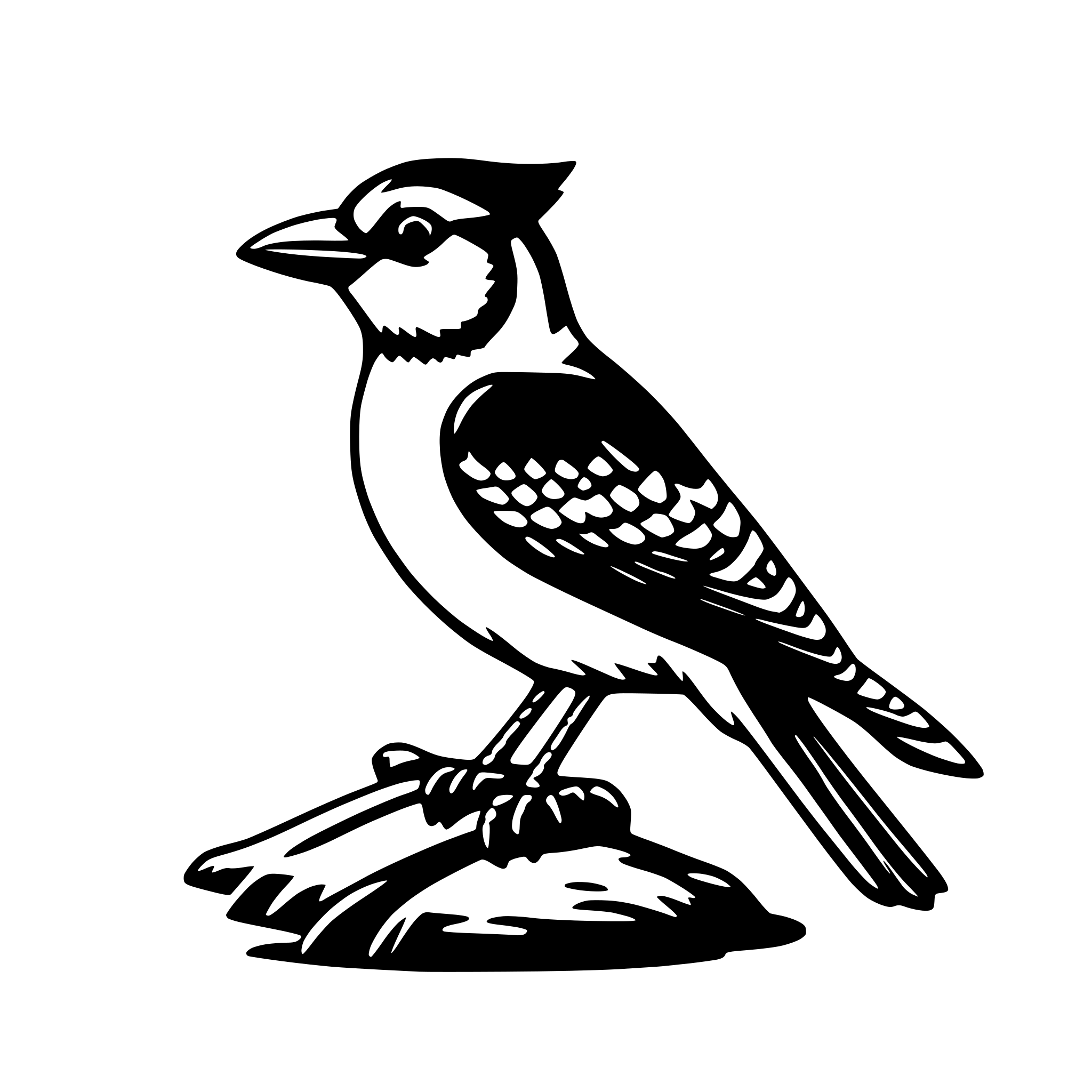 AI-generated SVG of a blue jay
