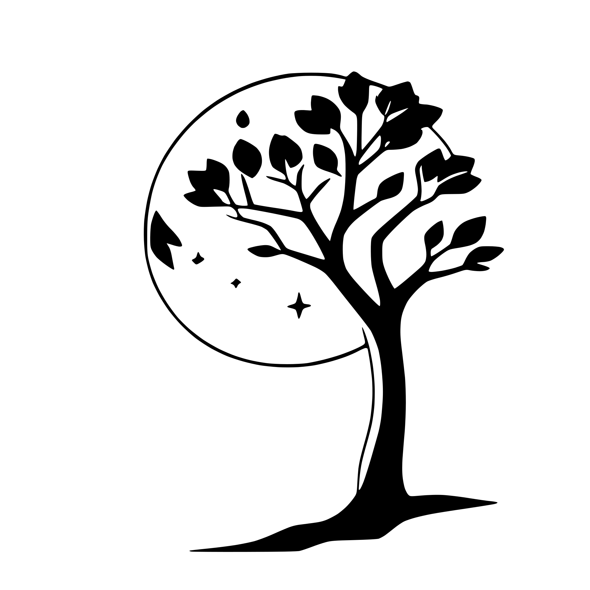 AI-generated SVG of a tree silhouette with full moon