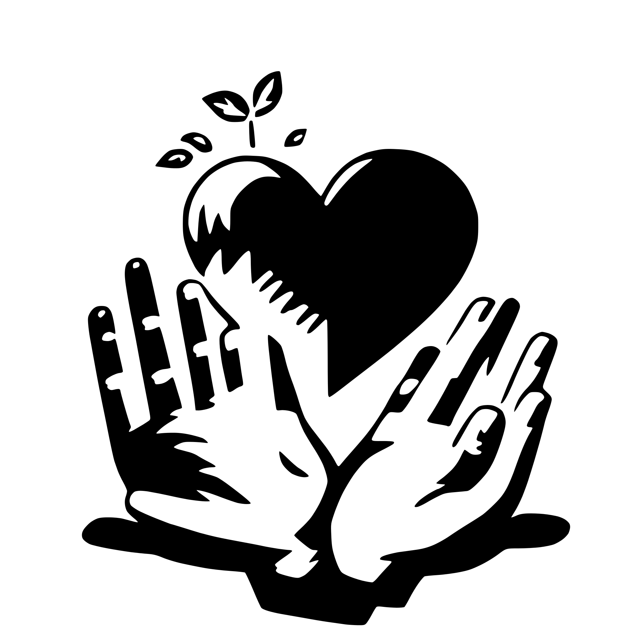 AI-generated SVG of 'sunrise heart hands'